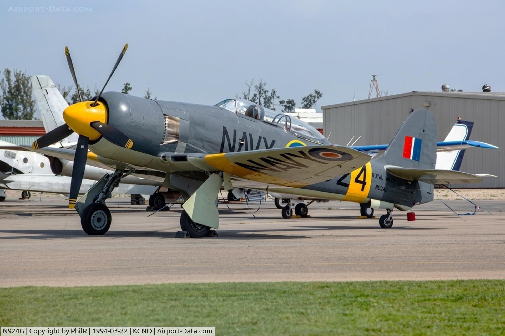 N924G, 1954 Hawker Sea Fury T.20 C/N ES.8502, VX300 (N924G) 1950 Hawker Sea Fury T11 RN Chino 22.03.94