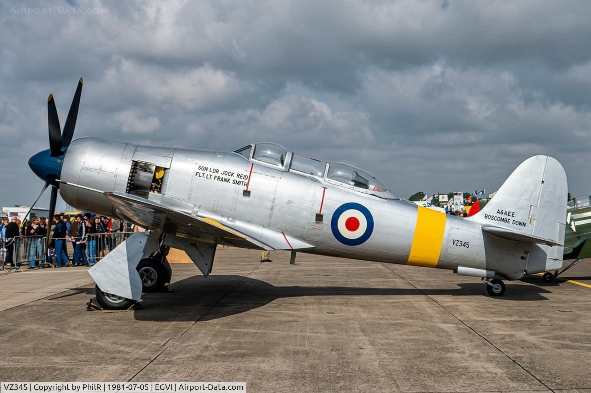 VZ345, 1950 Hawker Sea Fury T.20 C/N ES.8503, VZ345 1950 Hawker Sea Fury T20S A&AEE IAT
