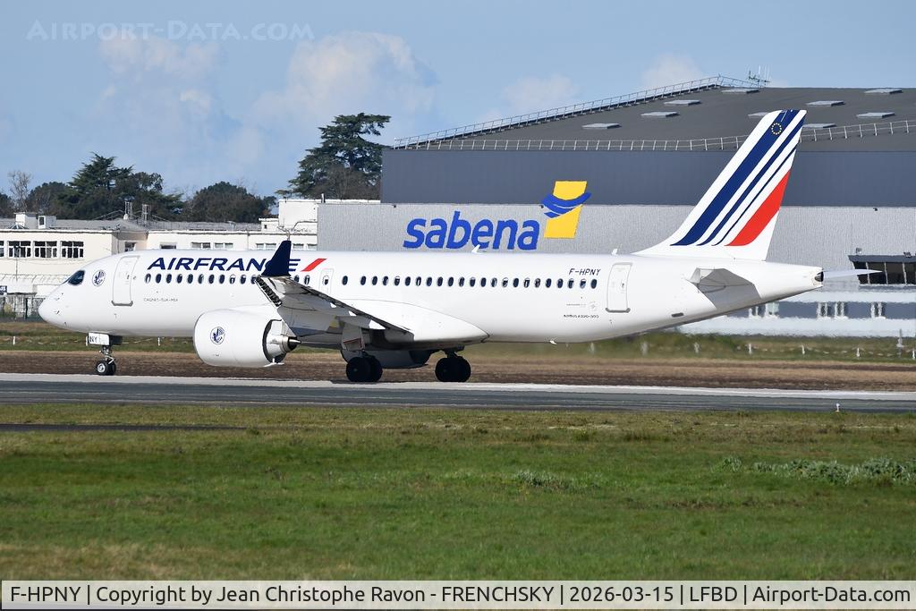 F-HPNY, 2025 Airbus A220-371 C/N 55393, Bordeaux (BOD)	Paris (CDG)	AF7433