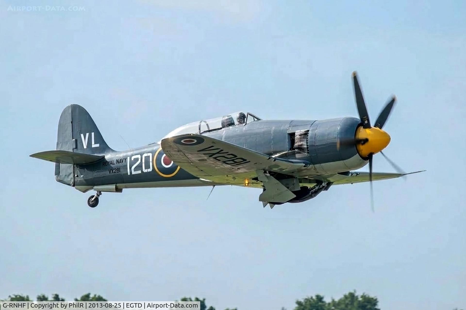 G-RNHF, 1949 Hawker Sea Fury T.20 C/N ES.3615, VX281 1949 Hawker Sea Fury T20 RN Historic Flight Dunsfold