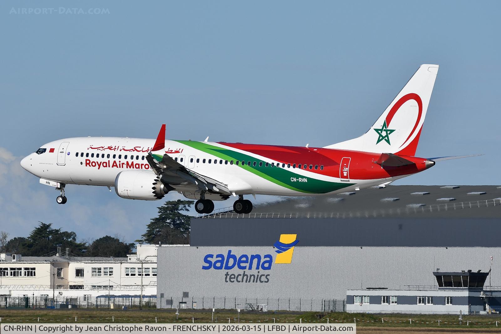 CN-RHN, 2019 Boeing 737-8MAX C/N 43315, Casablanca (CMN)	Bordeaux (BOD)	AT792