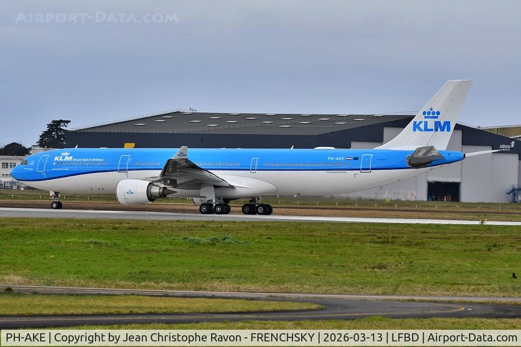 PH-AKE, 2012 Airbus A330-303 C/N 1381, Bordeaux (BOD)	Amsterdam (AMS)	(KLM9862)