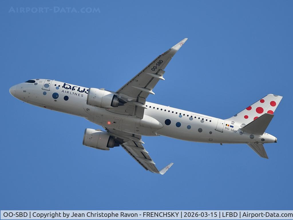 OO-SBD, 2024 Airbus A320-251N C/N 12054, Bordeaux (BOD)	Brussels (BRU)	SN3784