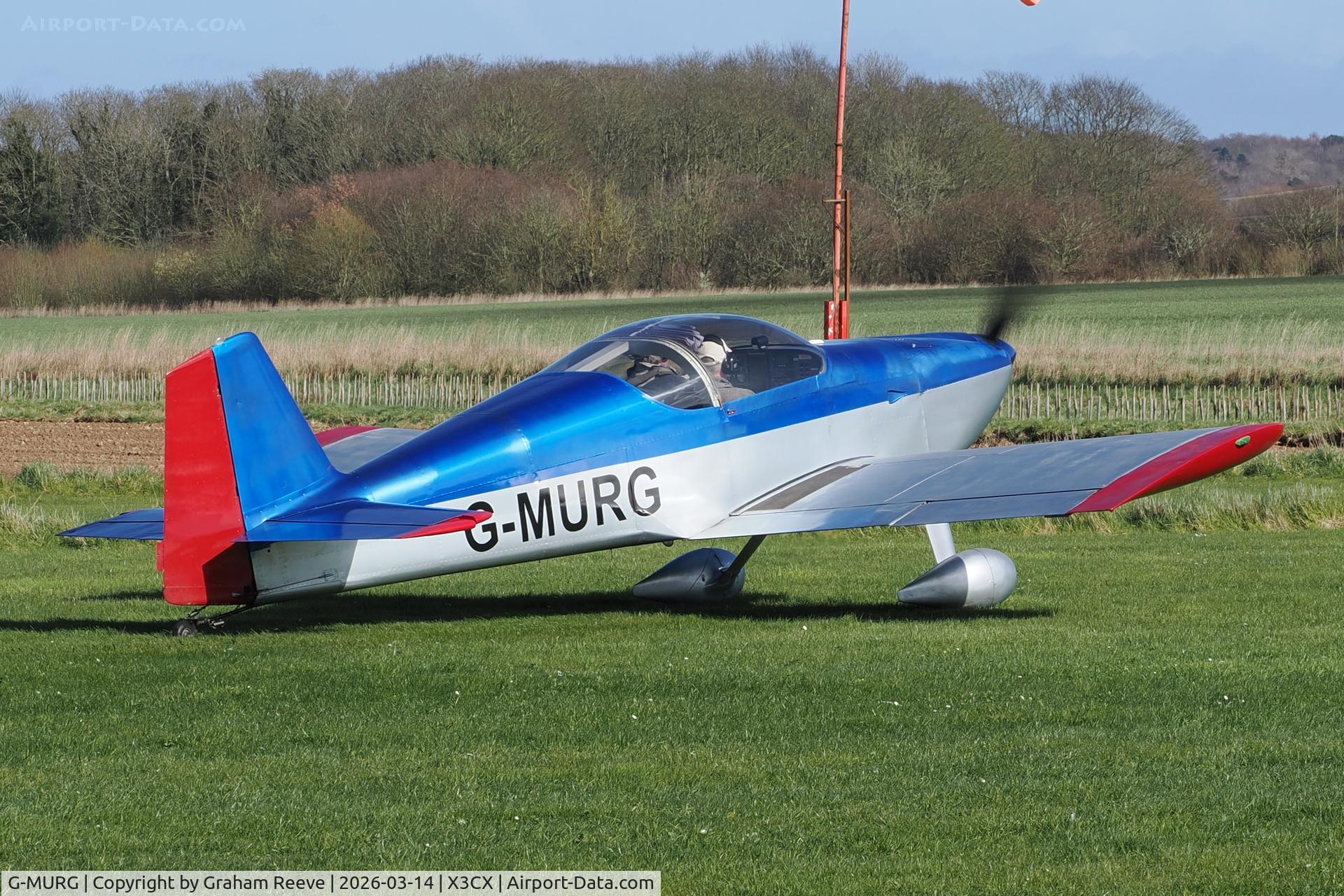 G-MURG, 2005 Vans RV-6 C/N PFA 181-12470, Departing from Northrepps.
