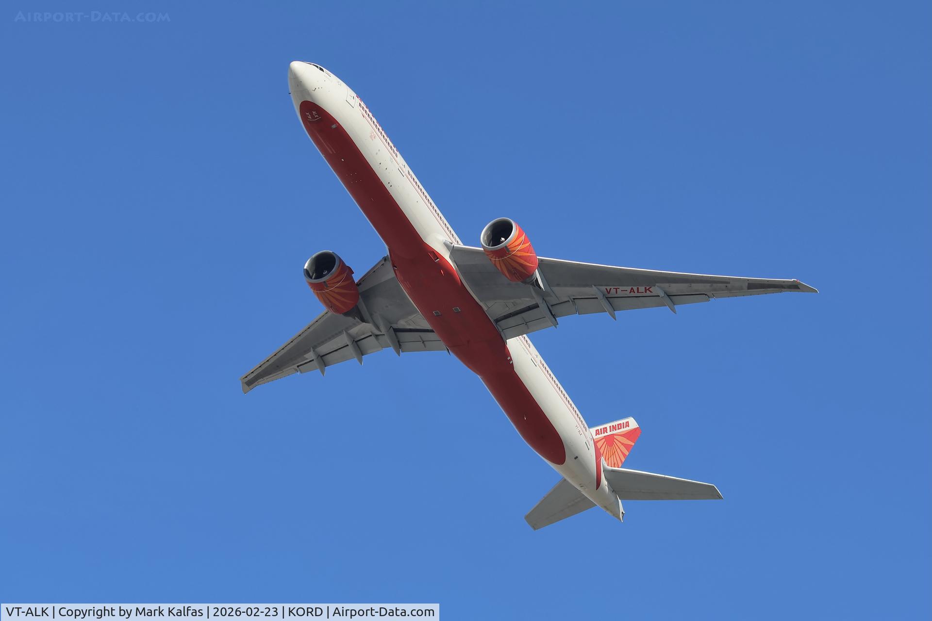 VT-ALK, 2007 Boeing 777-337/ER C/N 36309, B77L Air India Boeing 777-337/ER VT-ALK departing 28R KORD