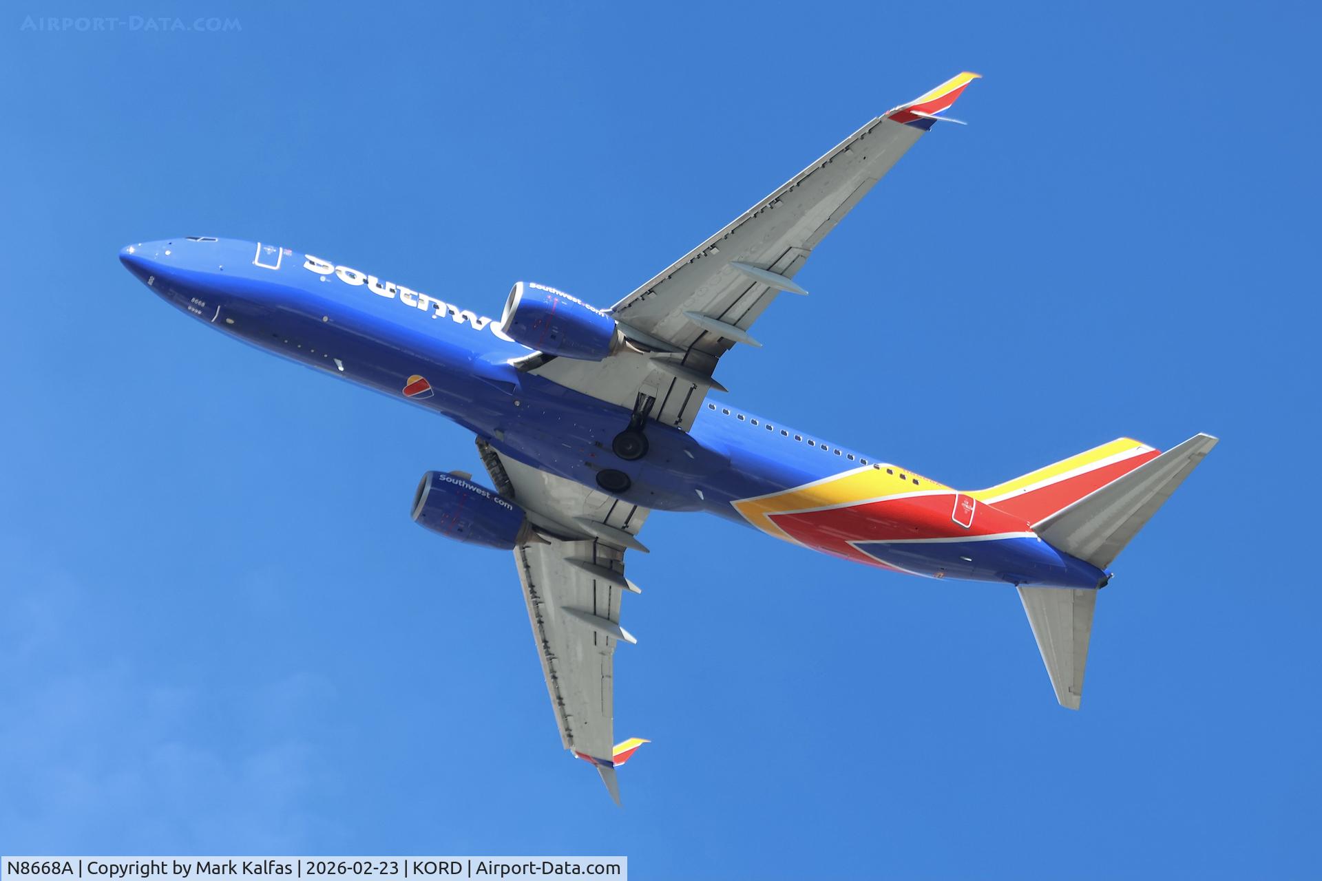 N8668A, 2015 Boeing 737-8H4 C/N 36903, B738 Southwest Boeing 737-8H4 N8668A departing 28R KORD