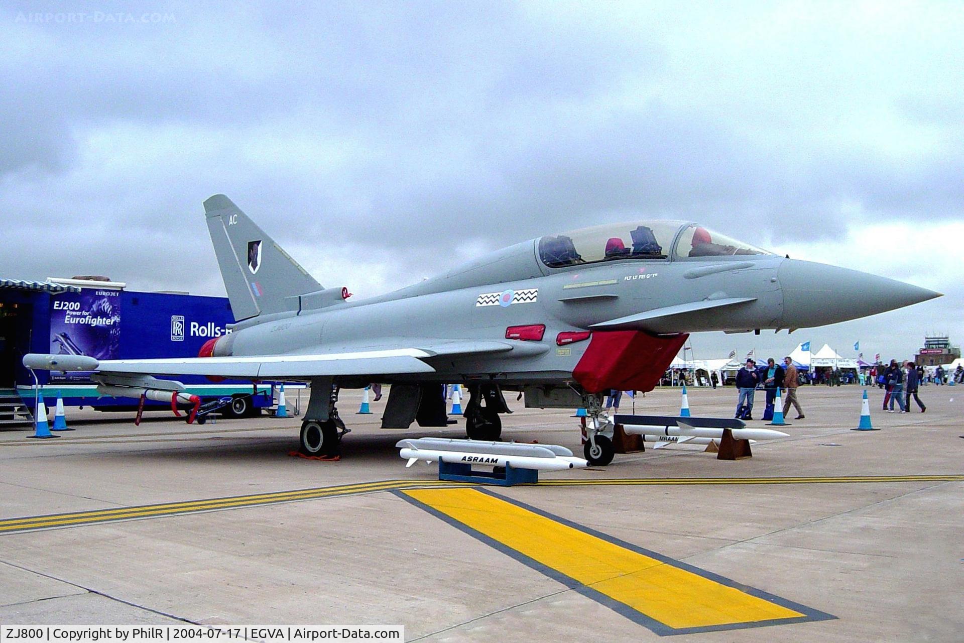 ZJ800, 2003 Eurofighter EF-2000 Typhoon T3 C/N 004/BT001, ZJ800 2003 BAe Typhoon T1 RAF RIAT RAF Fairford
