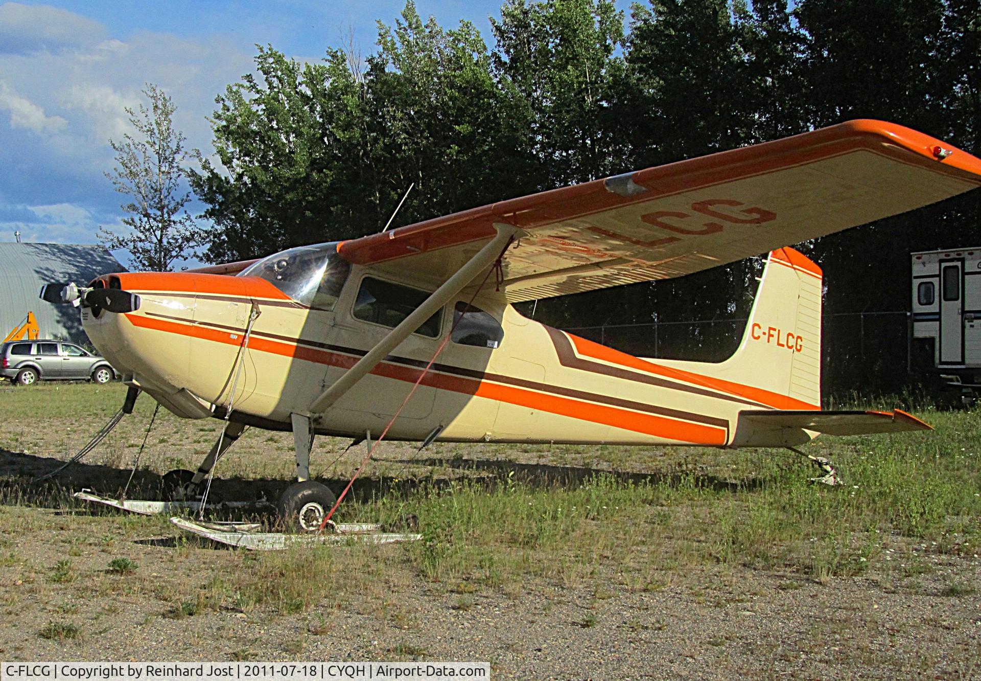 C-FLCG, 1959 Cessna 180B C/N 50549, With ski/wheel gear at Lake Watson, Yukon, Canada