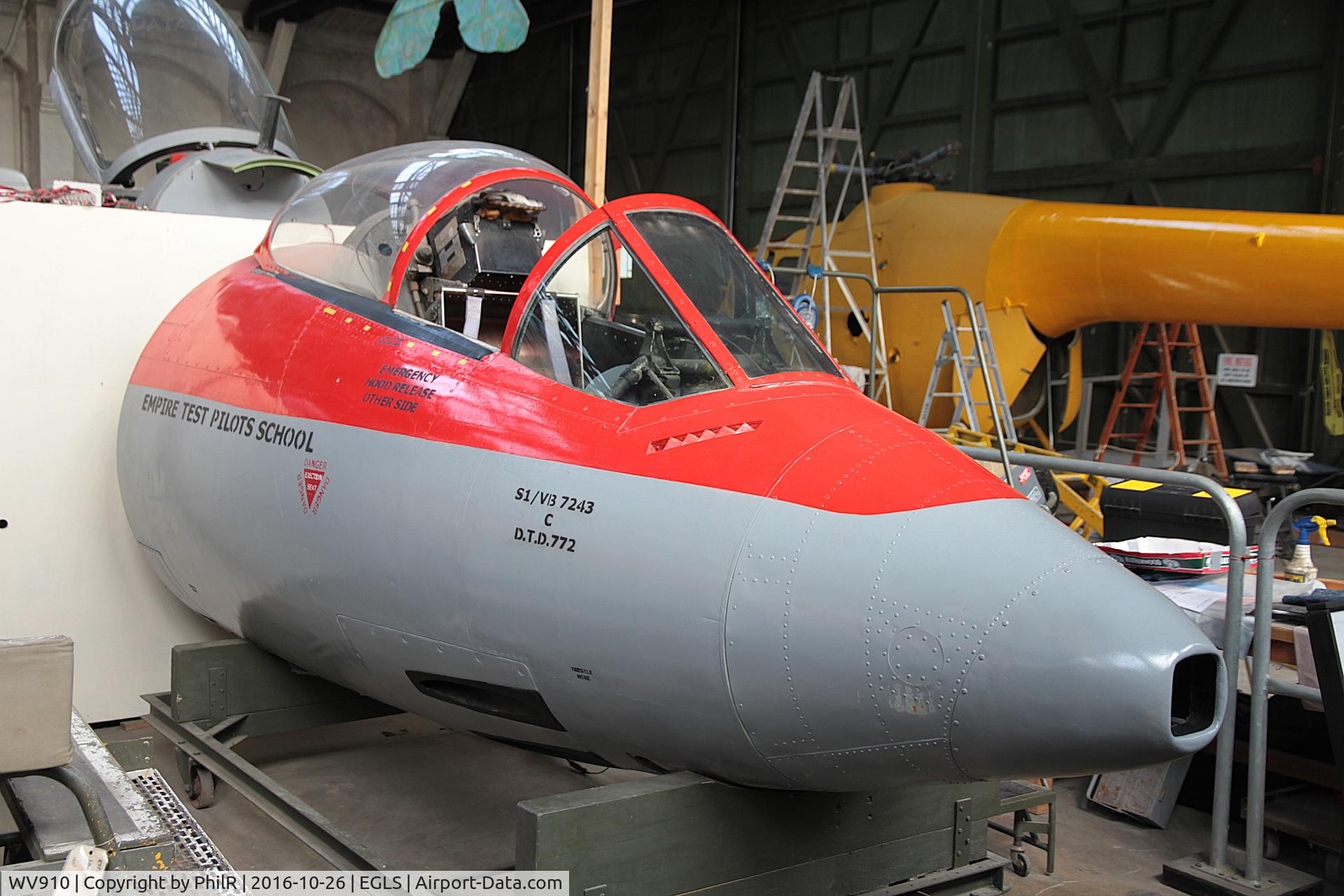 WV910, Hawker Sea Hawk FGA.4 C/N AW.6125, WV910 1955 Hawker Sea Hawk FGA6 ETPS Cockp[it Only BDAC Old Sarum