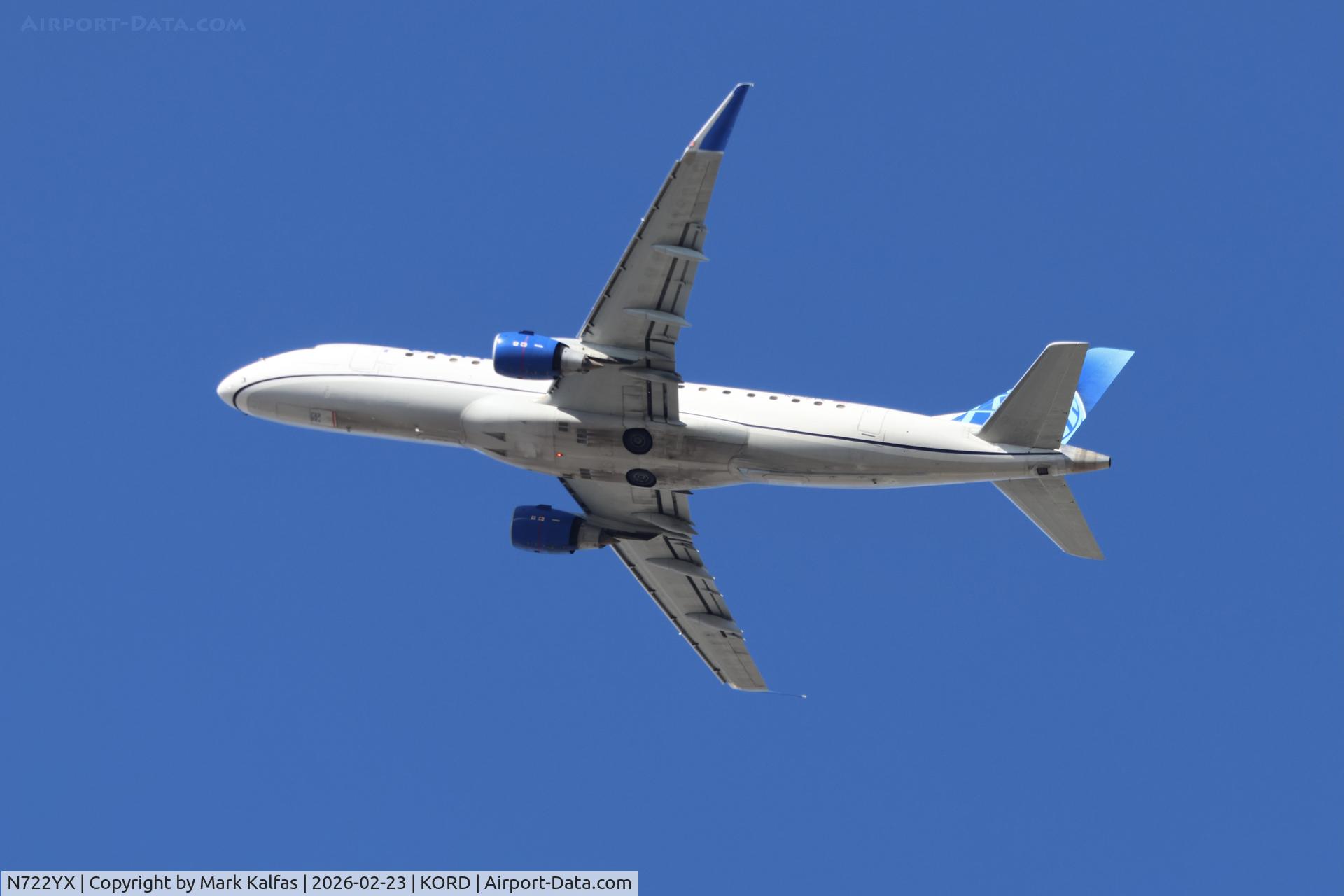 N722YX, 2015 Embraer 175LR (ERJ-170-200LR) C/N 17000496, E75L Republic Airlines / United Express Embraer 175LR, N722YX departing 28R KORD