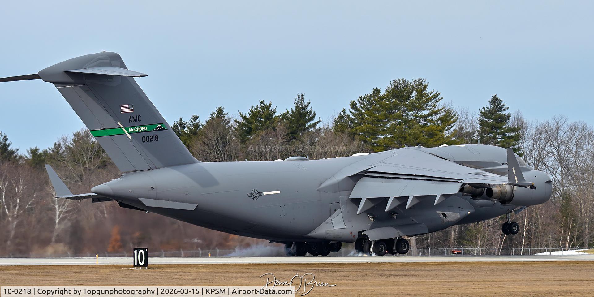 10-0218, 2012 Boeing C-17A Globemaster III C/N P-218/F249, REACH229 touching down