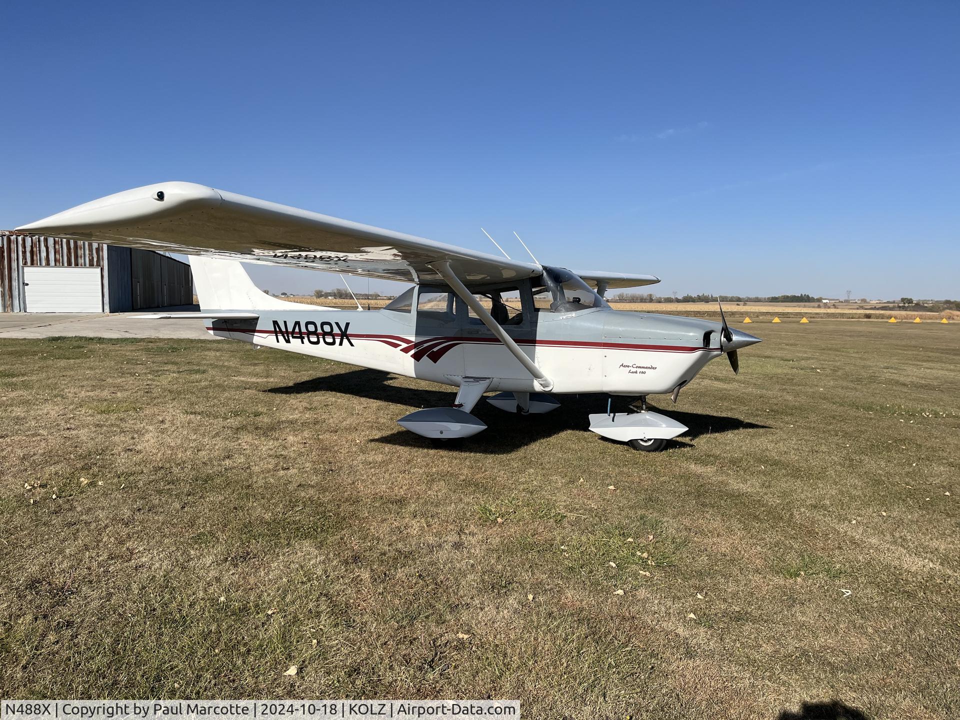 N488X, 1970 Aero Commander 100-180 Lark Commander C/N 5111, After overhaul and refreshed interior, based at Oelwein, IA.