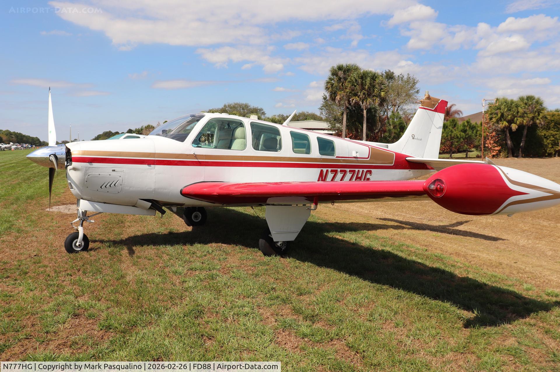 N777HG, 1975 Beech A36 Bonanza 36 C/N E-777, Beech A36