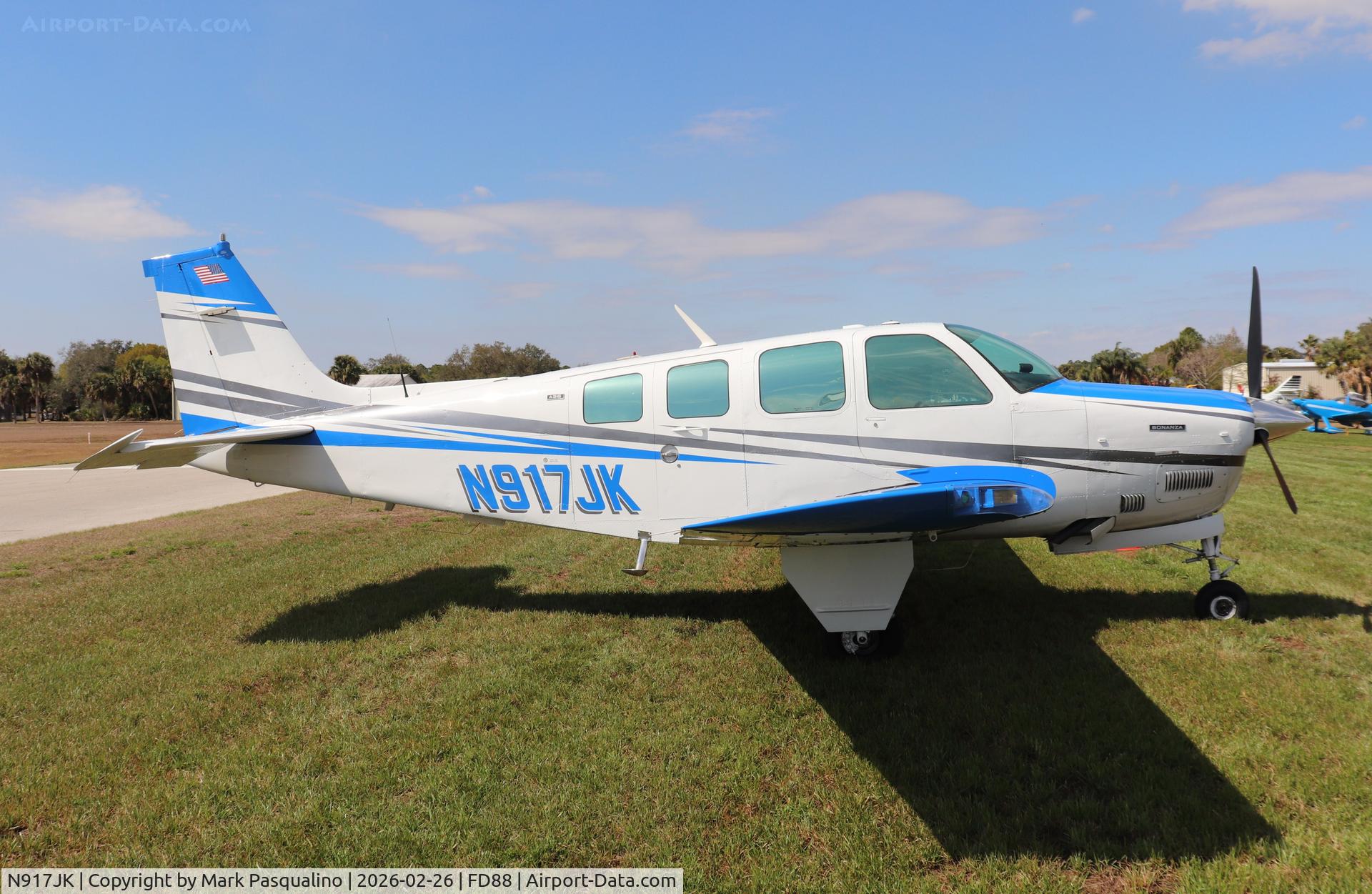 N917JK, 1975 Beech A36 Bonanza 36 C/N E-652, Beech A36