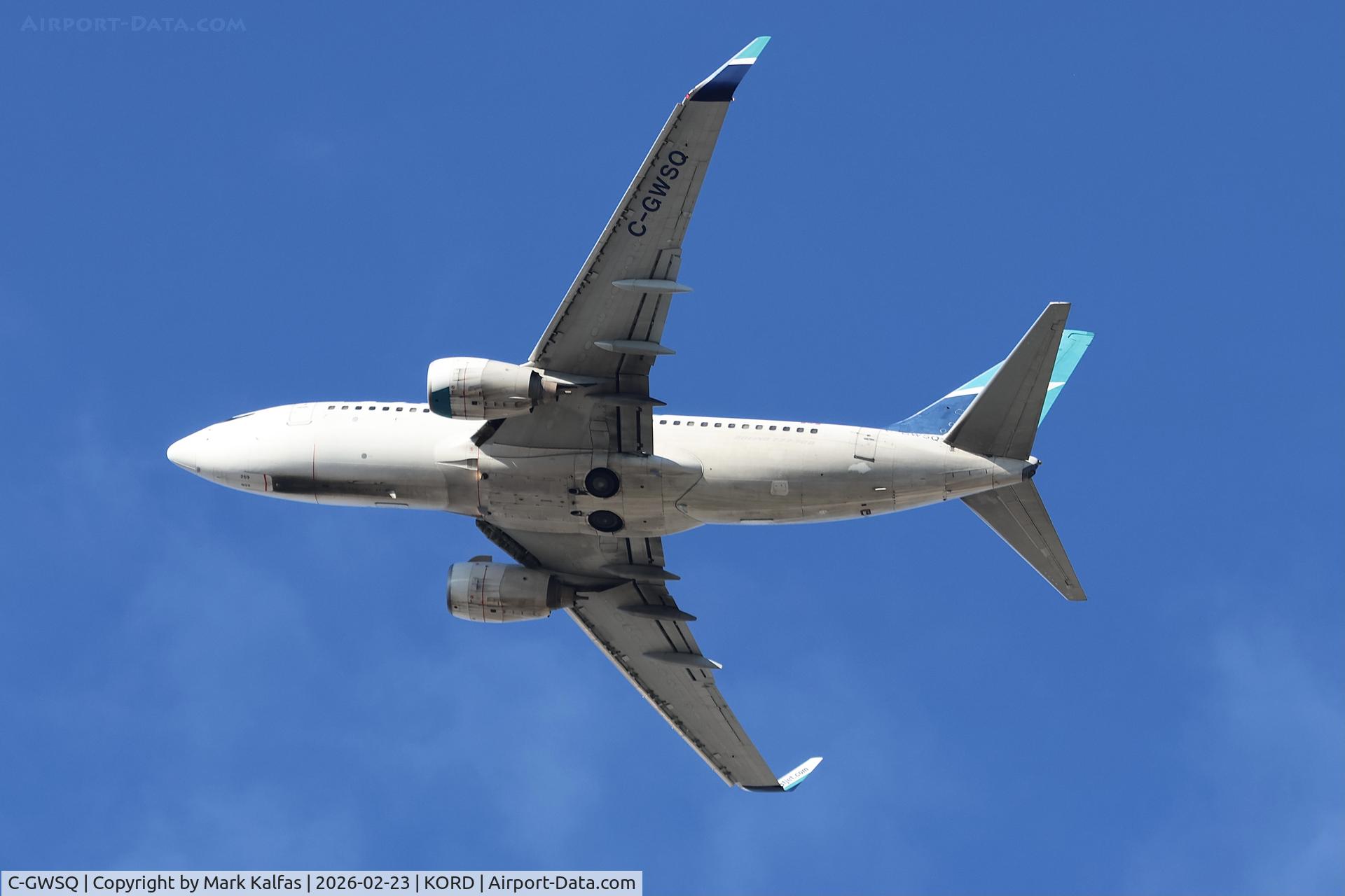 C-GWSQ, 2009 Boeing 737-7CT C/N 37091, B737 WestJet Boeing 737-7CT C-GWSQ departing 28R KORD