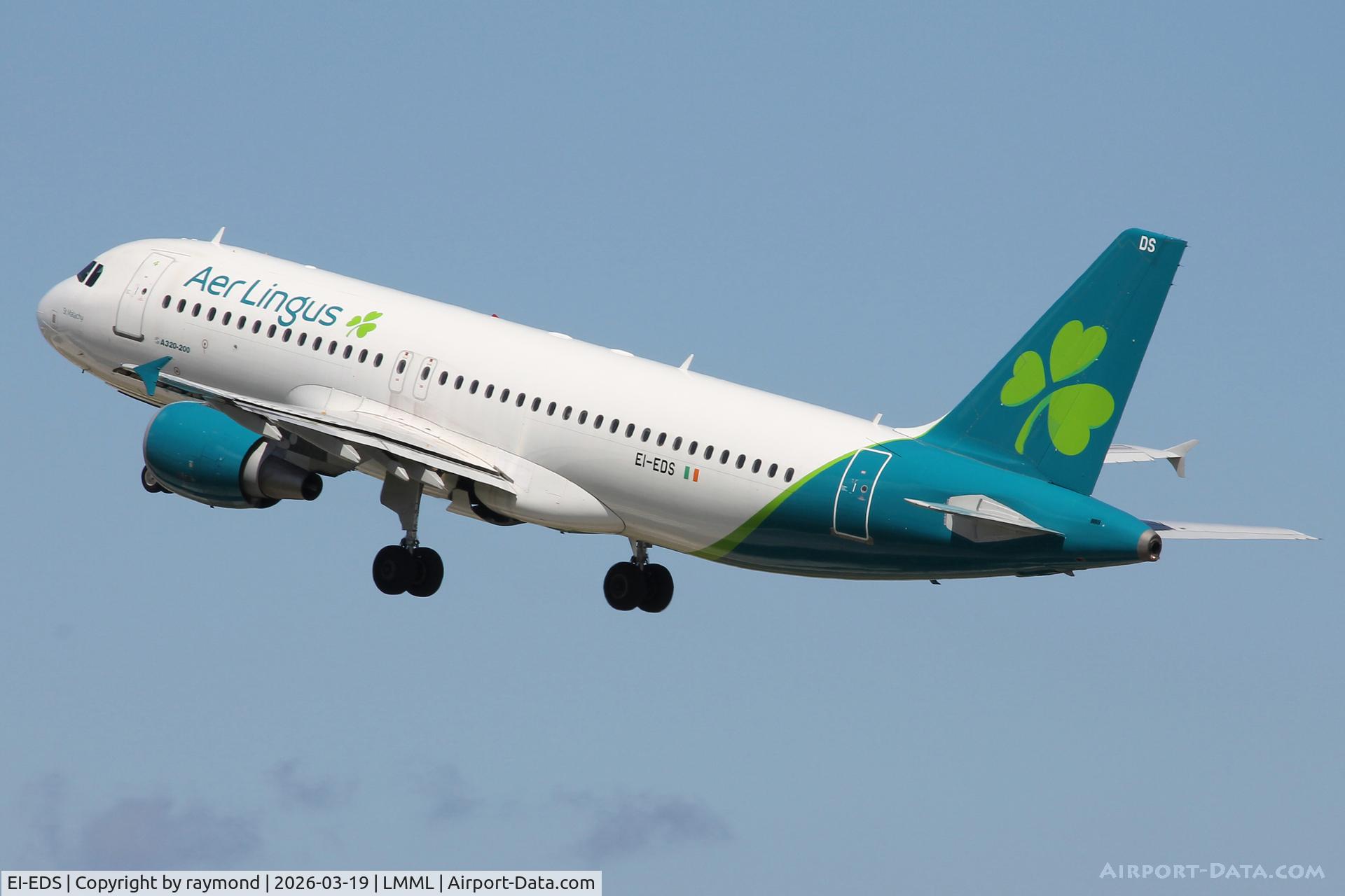 EI-EDS, 2008 Airbus A320-214 C/N 3755, Airbus A320-214 reg EI-EDS of Aer Lingus departing RW31 Malta.