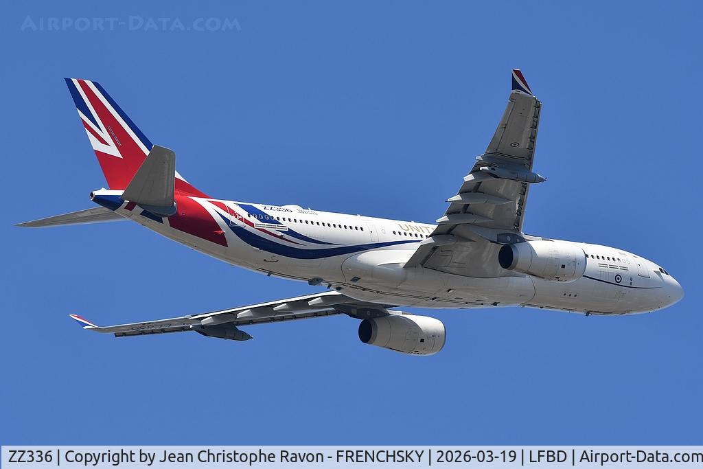ZZ336, 2012 Airbus KC3 Voyager (A330-243MRTT) C/N 1363, Brize Norton (BZZ)	Bordeaux (BOD)	Munich 5(MUC) RRR2194