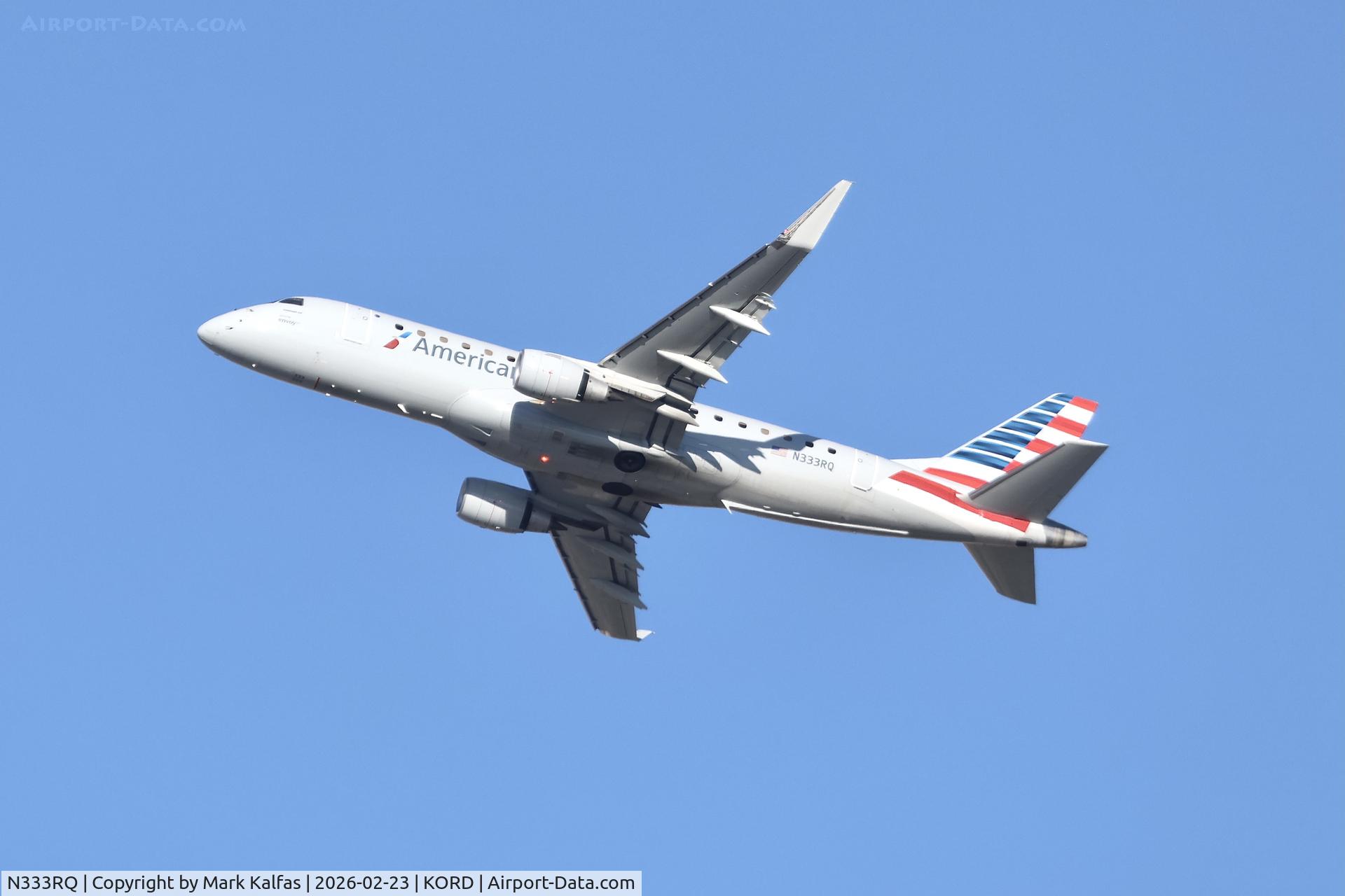N333RQ, 2025 Embraer 175LR C/N 1007, E175 Envoy / American Eagle Embraer 175L N333RQ departing 28R KORD