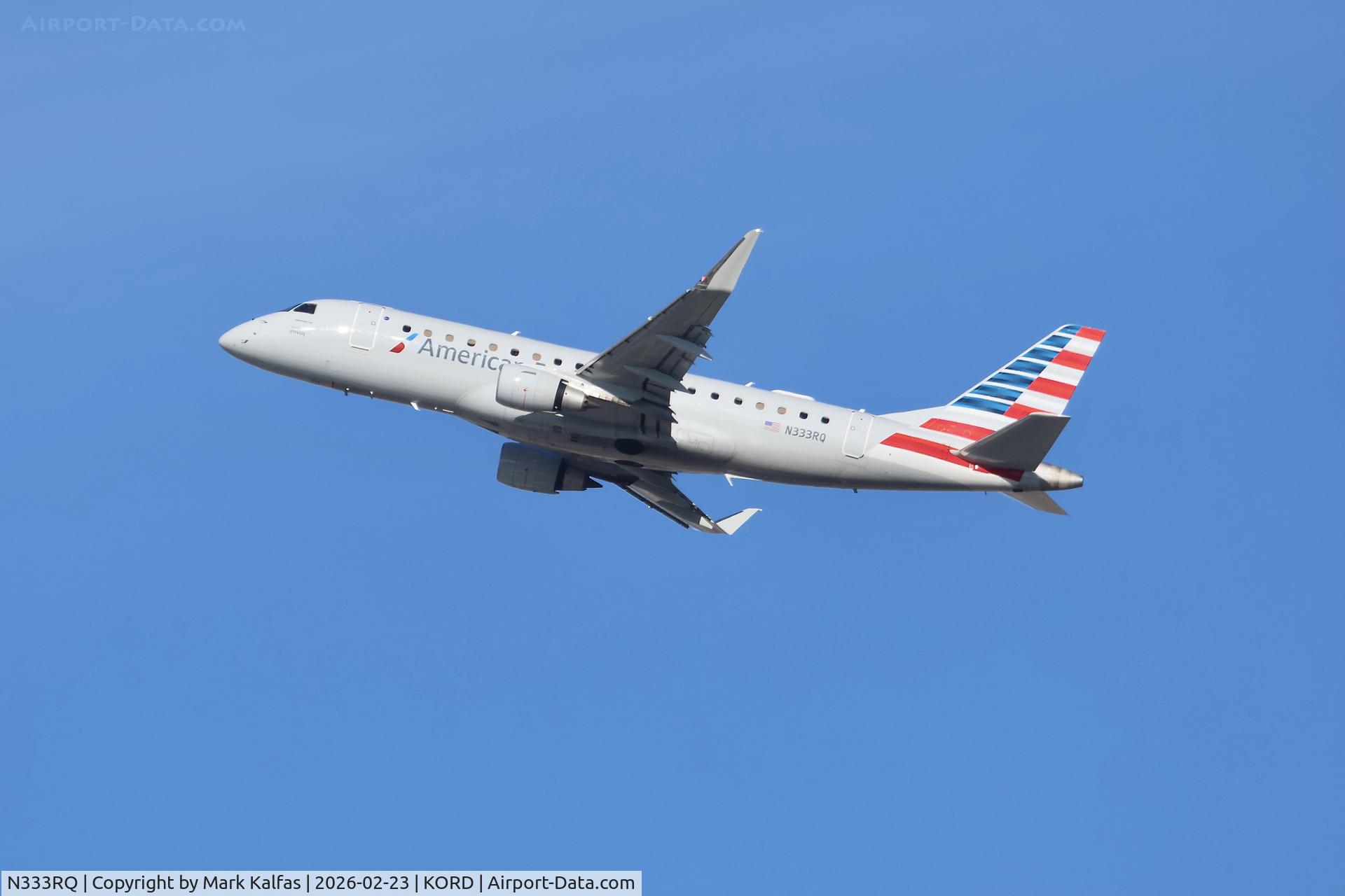 N333RQ, 2025 Embraer 175LR C/N 1007, E175 Envoy / American Eagle Embraer 175L N333RQ departing 28R KORD