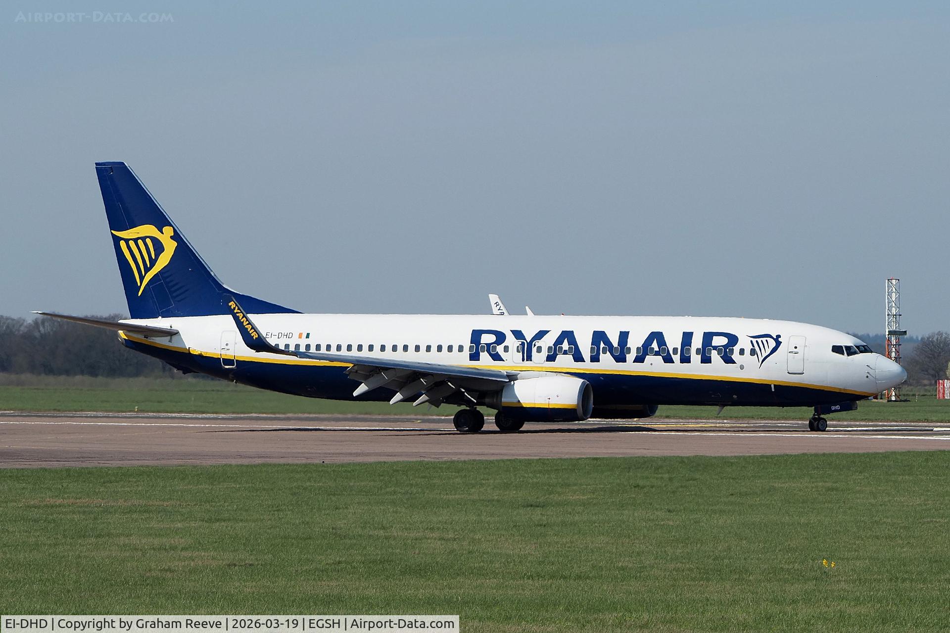 EI-DHD, 2005 Boeing 737-8AS C/N 33816, Just landed at Norwich.