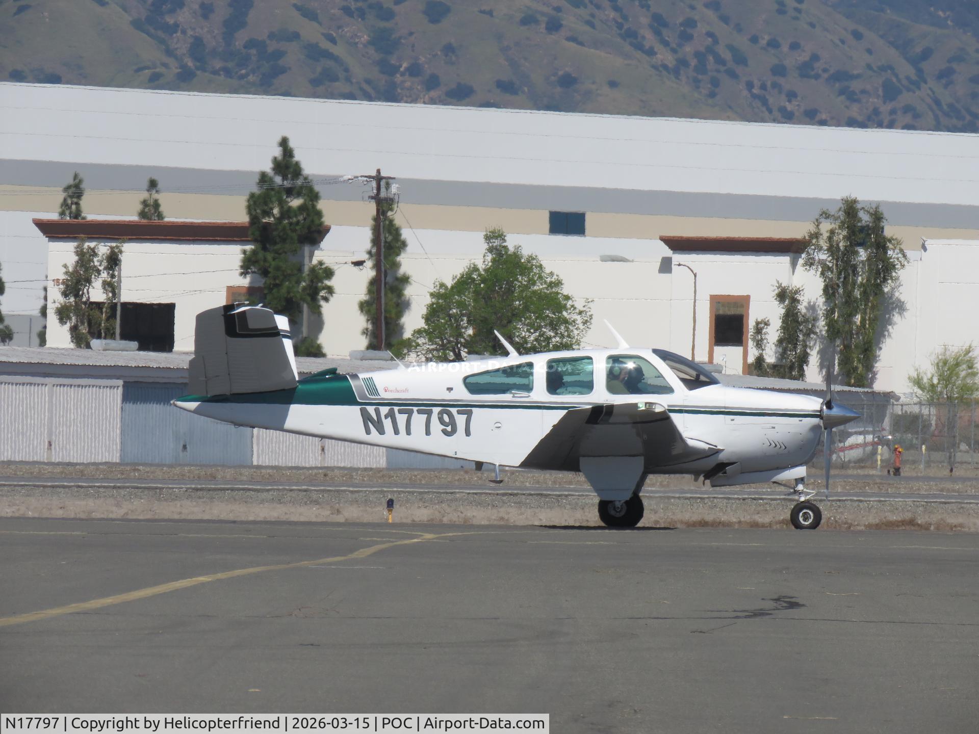 N17797, 1977 Beech V35B Bonanza C/N D-10010, On taxiway Sierra