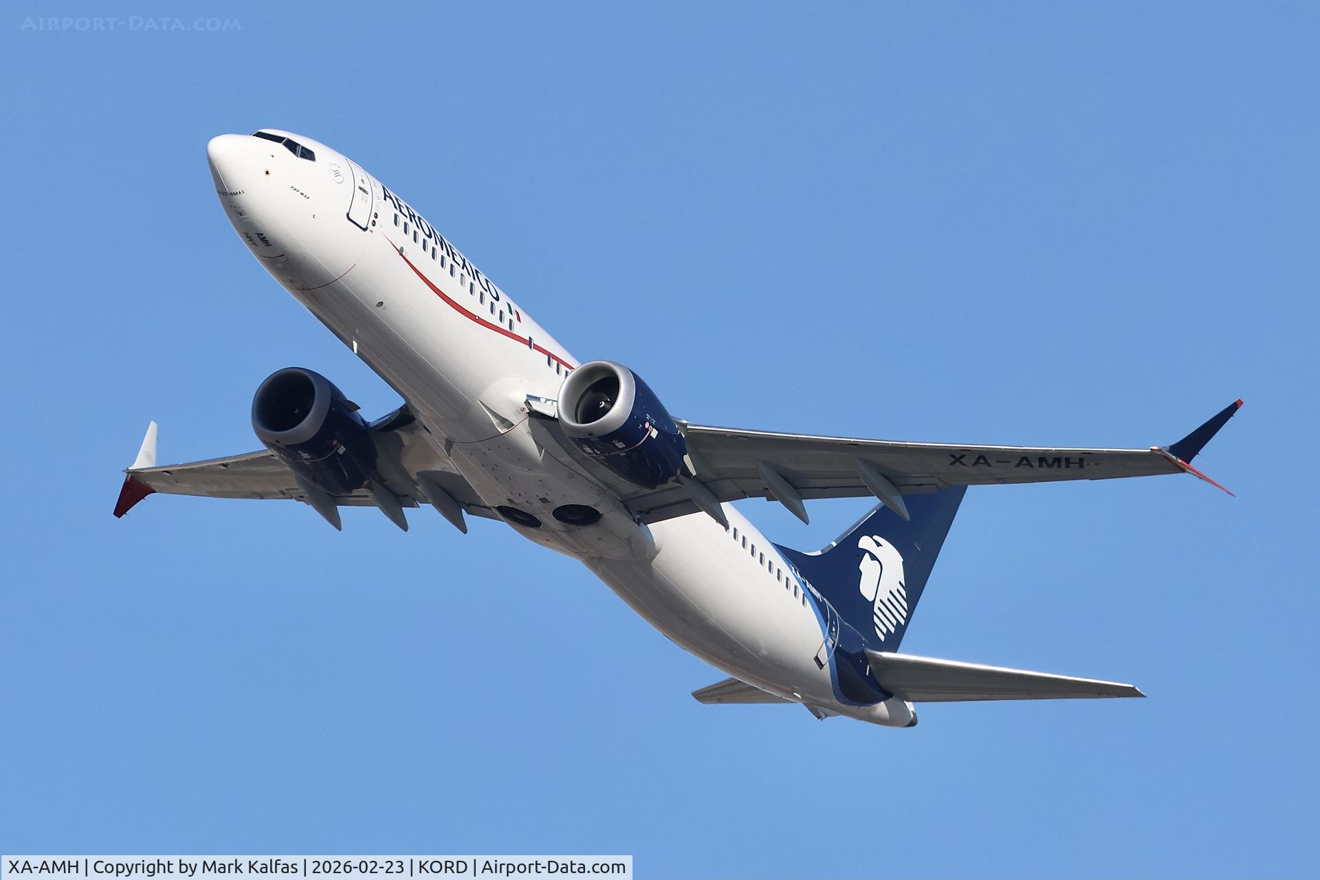 XA-AMH, 2025 Boeing 737 MAX 8 C/N 62959, B38M AeroMexico Boeing 737 MAX 8, XA-AMH departing 28R KORD