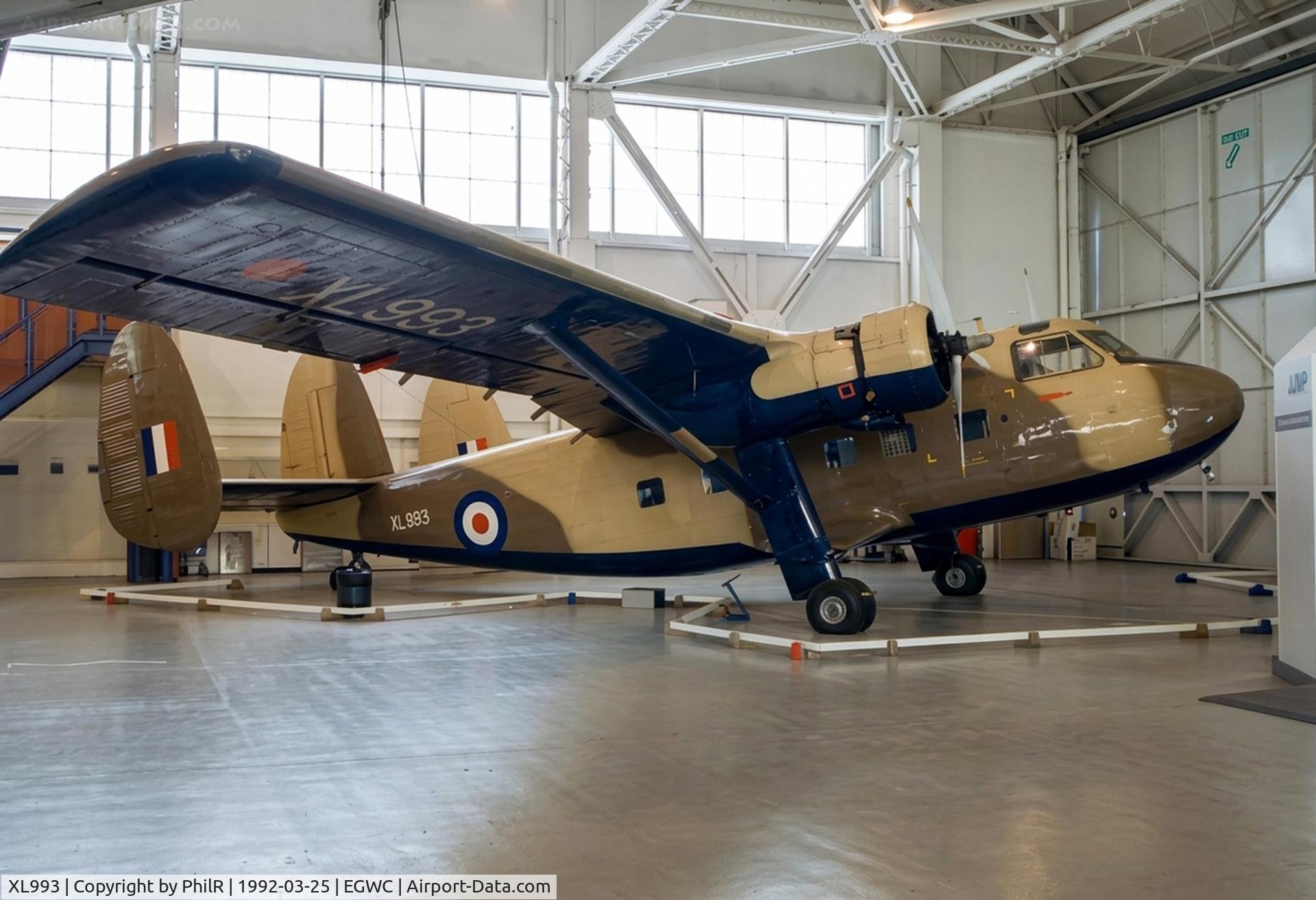 XL993, 1958 Scottish Aviation Twin Pioneer CC.1 C/N 528, XL993 1958 SA Twin Pioneer CC1 RAF Cosford 03.92A