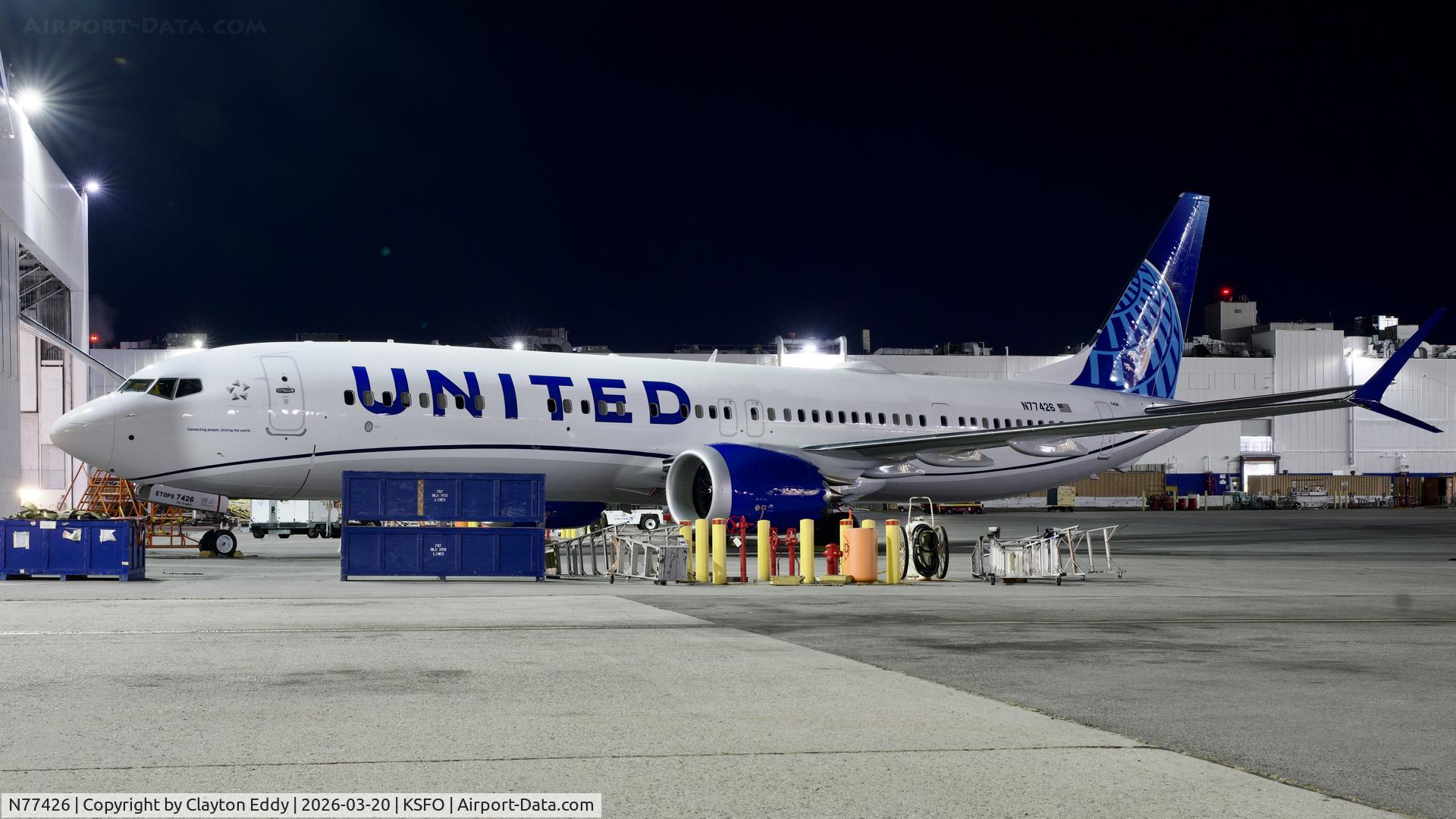 N77426, 2026 Boeing 737 MAX 9 C/N 66117, LEAP-1B engine San Francisco International Airport 2026