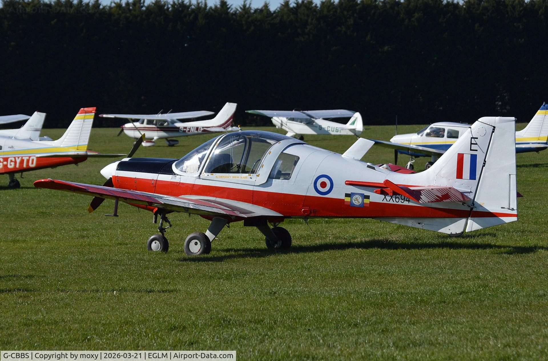G-CBBS, 1973 Scottish Aviation Bulldog T.1 C/N BH120/343, Scottish Aviation Bulldog T.1 at White Waltham. RAF serial XX694