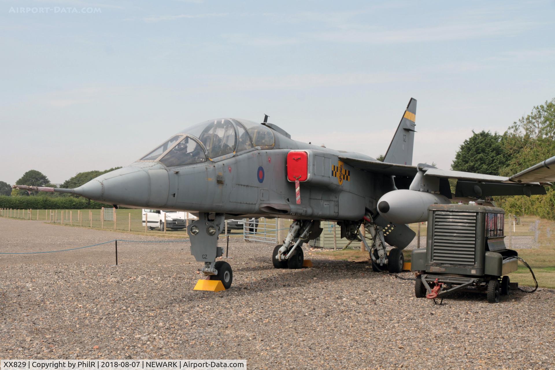 XX829, 1974 Sepecat Jaguar T.2A C/N B.17, XX829 1974 BAC Jaguar T2A Newark Air Museum 
