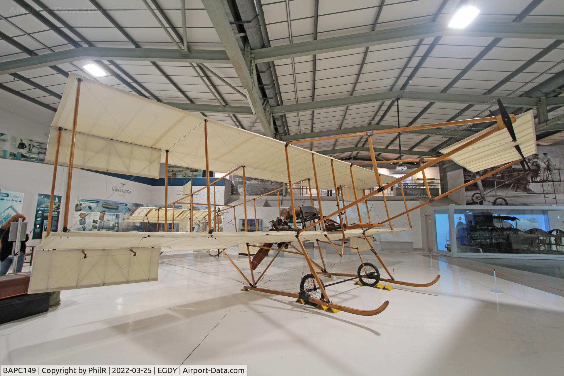 BAPC149, Short S27 Replica C/N BAPC.149, BAPC149 1970s built replica of a 1910 Short S27 FAA Museum RNAS Yeovilton (2).JPG
