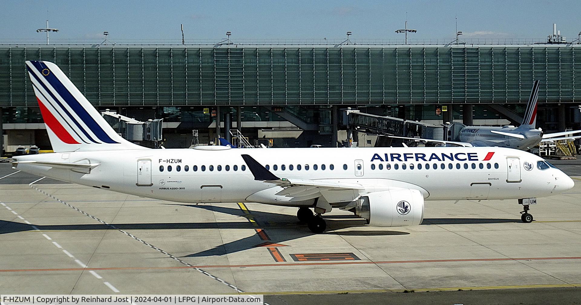 F-HZUM, , Air France Airbus named Bayeux at Paris - Charles de Gaulle Airport