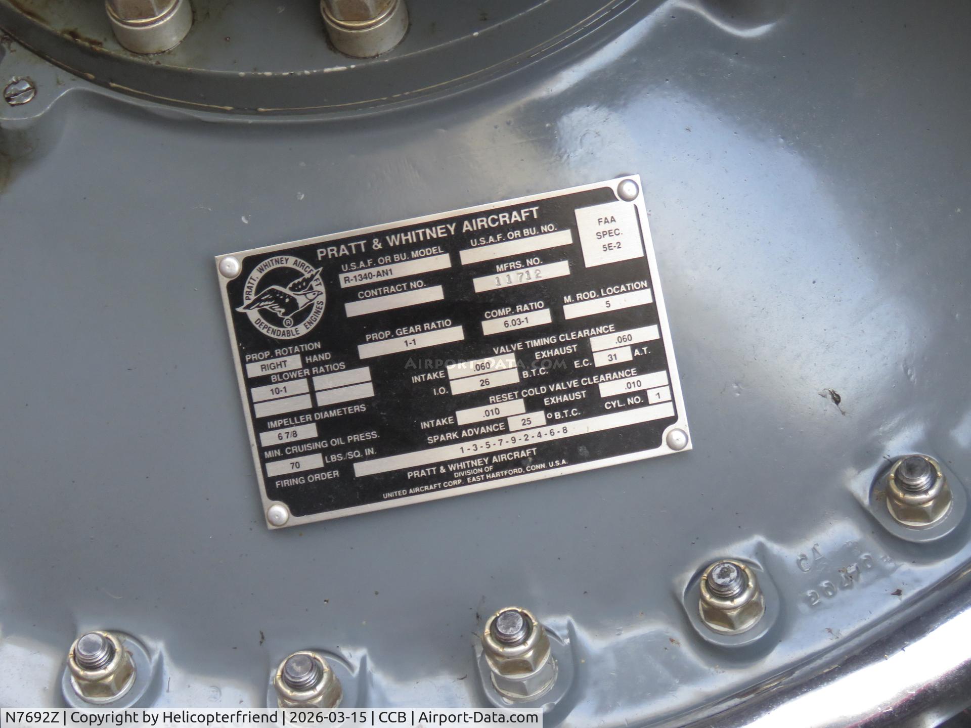 N7692Z, 1942 North American SNJ-4 Texan C/N 88-9831, Engine information