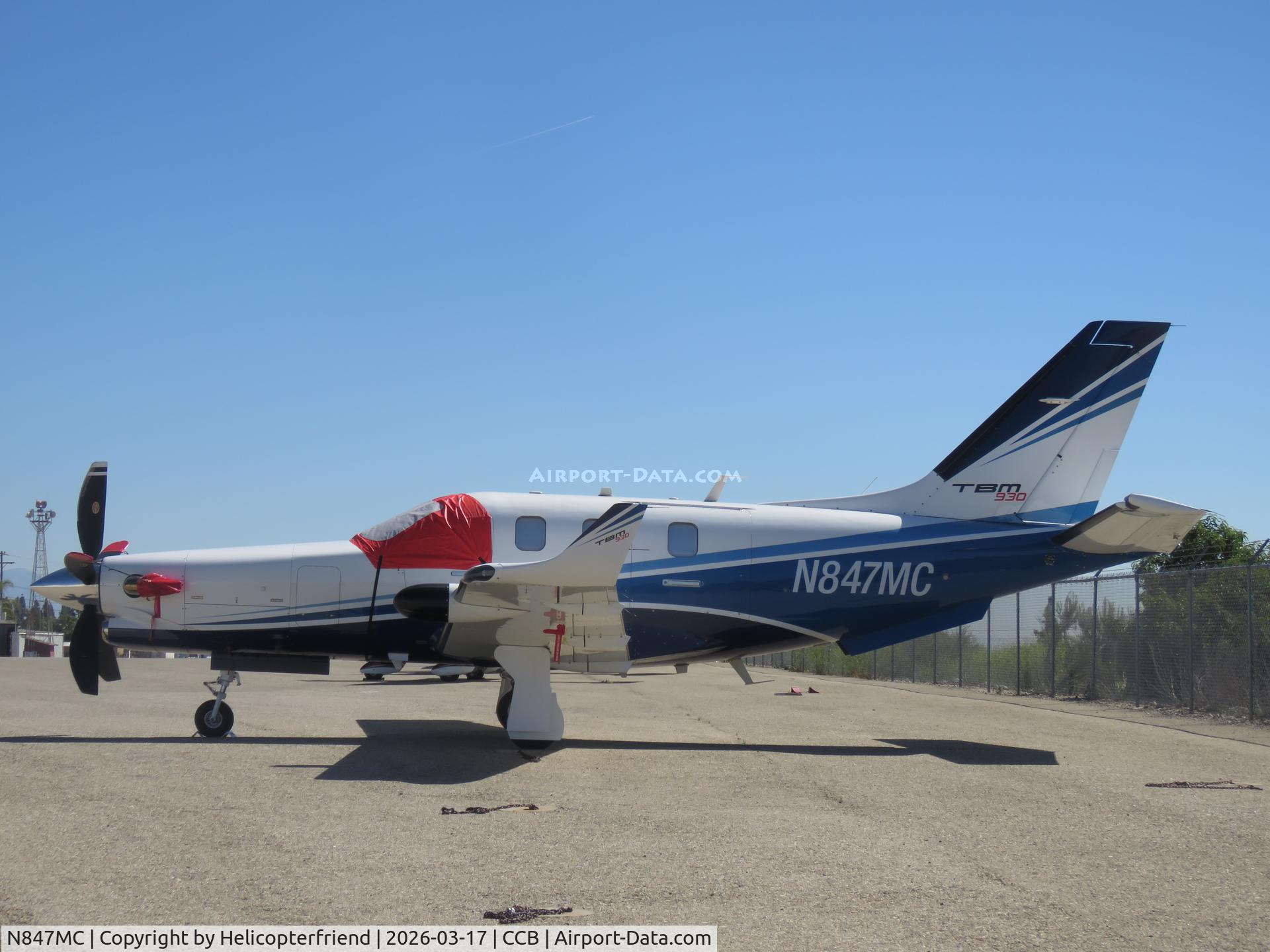 N847MC, 2017 Socata TBM-930 C/N 1162, Shaded & parked by south fence