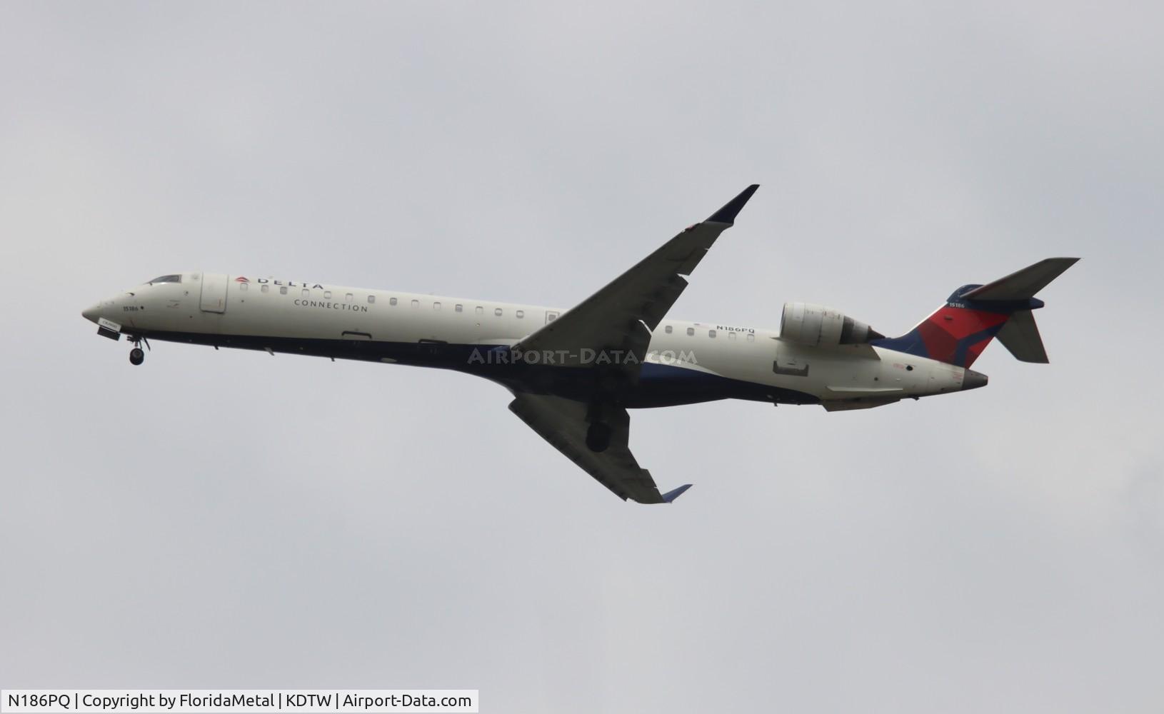 N186PQ, 2008 Bombardier CRJ-900ER (CL-600-2D24) C/N 15186, EDV/DAL CRJ9 zx yyz-dtw