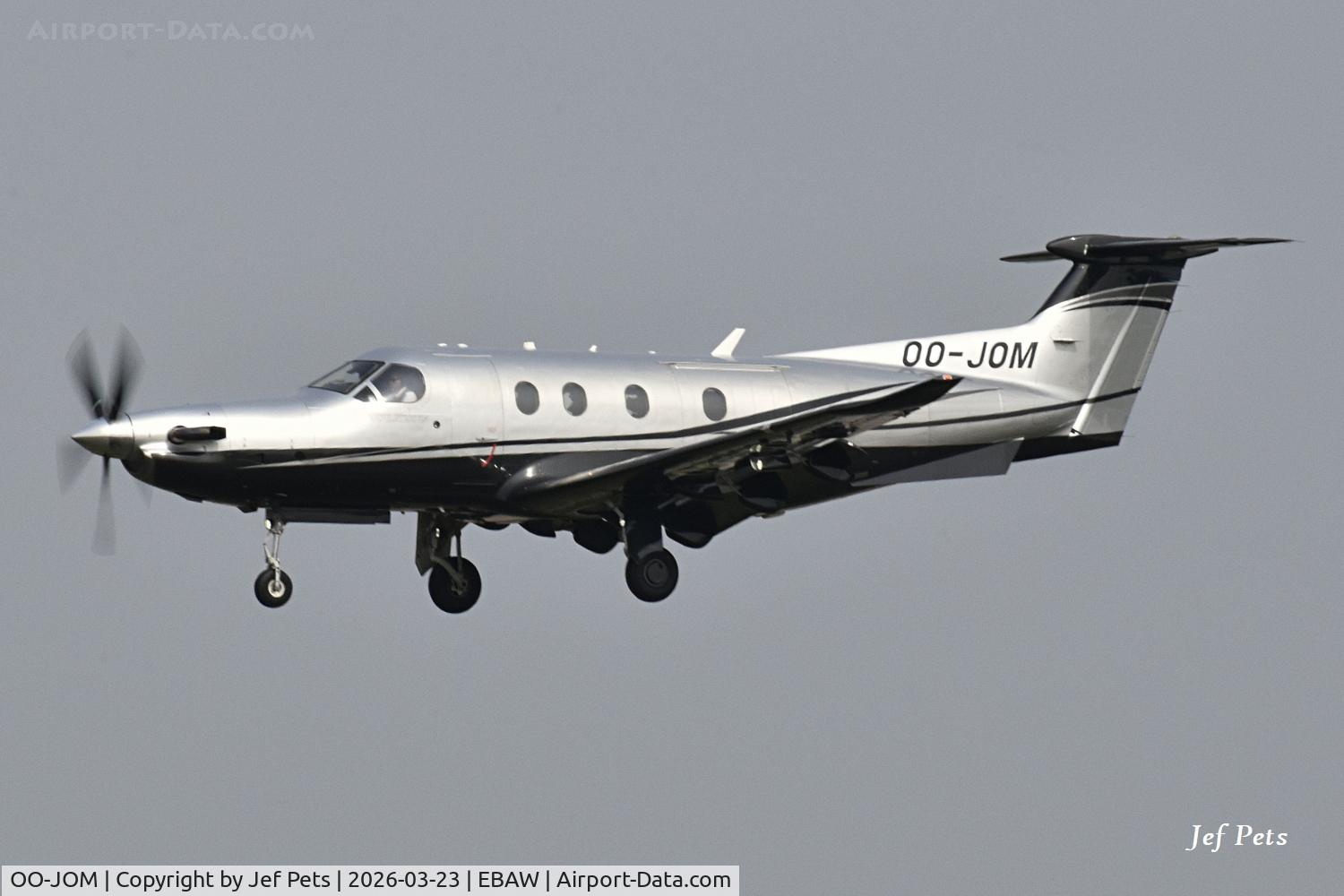 OO-JOM, 2014 Pilatus PC-12-47E C/N 1507, Landing at Antwerp Airport.