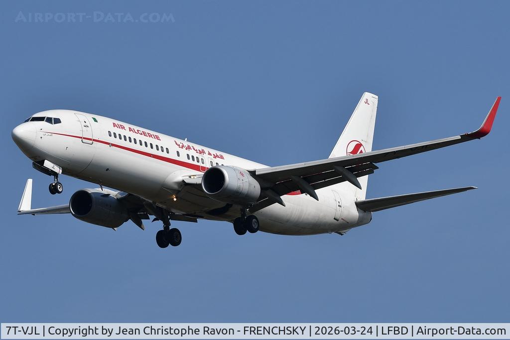 7T-VJL, 2000 Boeing 737-8D6 C/N 30204, Algiers (ALG)	Bordeaux (BOD)	AH1190