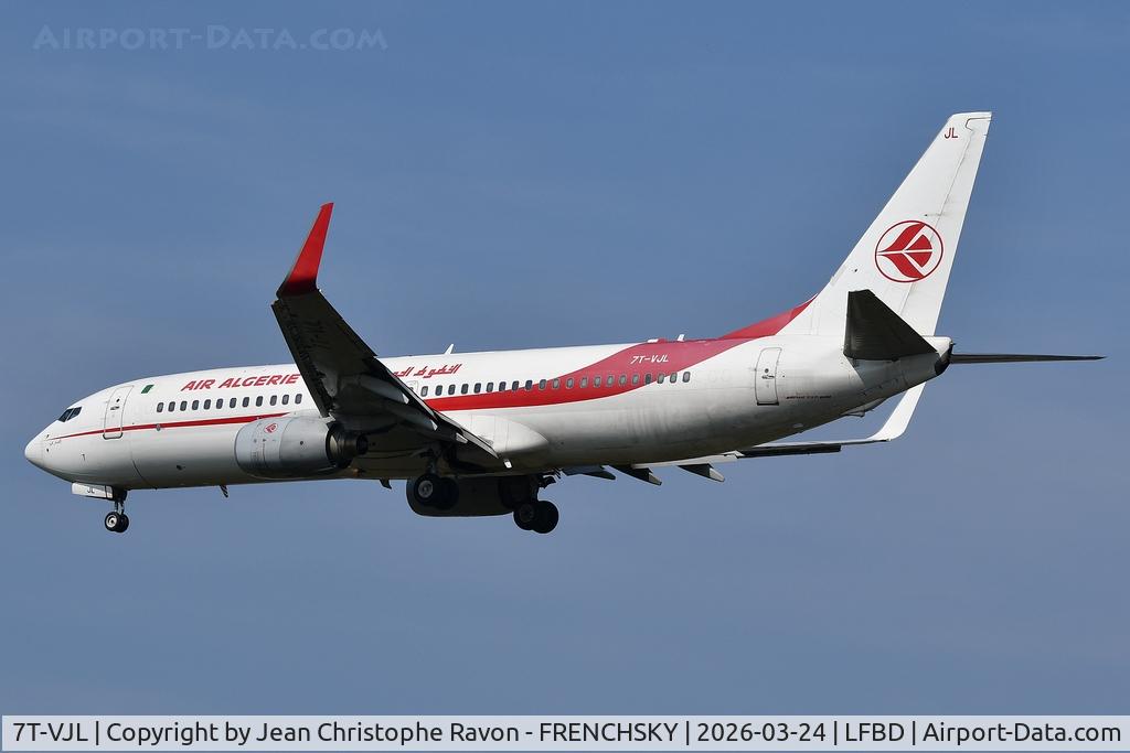 7T-VJL, 2000 Boeing 737-8D6 C/N 30204, Algiers (ALG)	Bordeaux (BOD)	AH1190