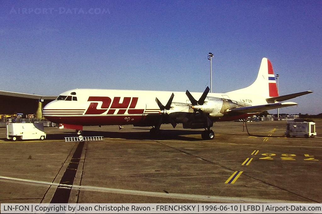 LN-FON, 1961 Lockheed L-188P(F) C/N 1128, DHL....