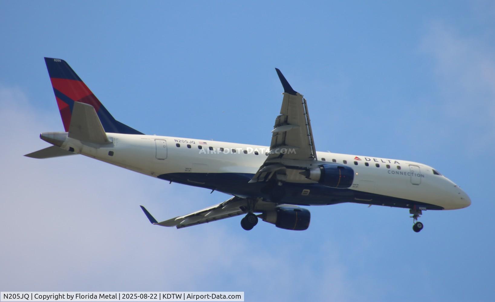 N205JQ, 2008 Embraer 175LR (ERJ-170-200LR) C/N 17000248, RPA/DAL E175 zx cmh-dtw