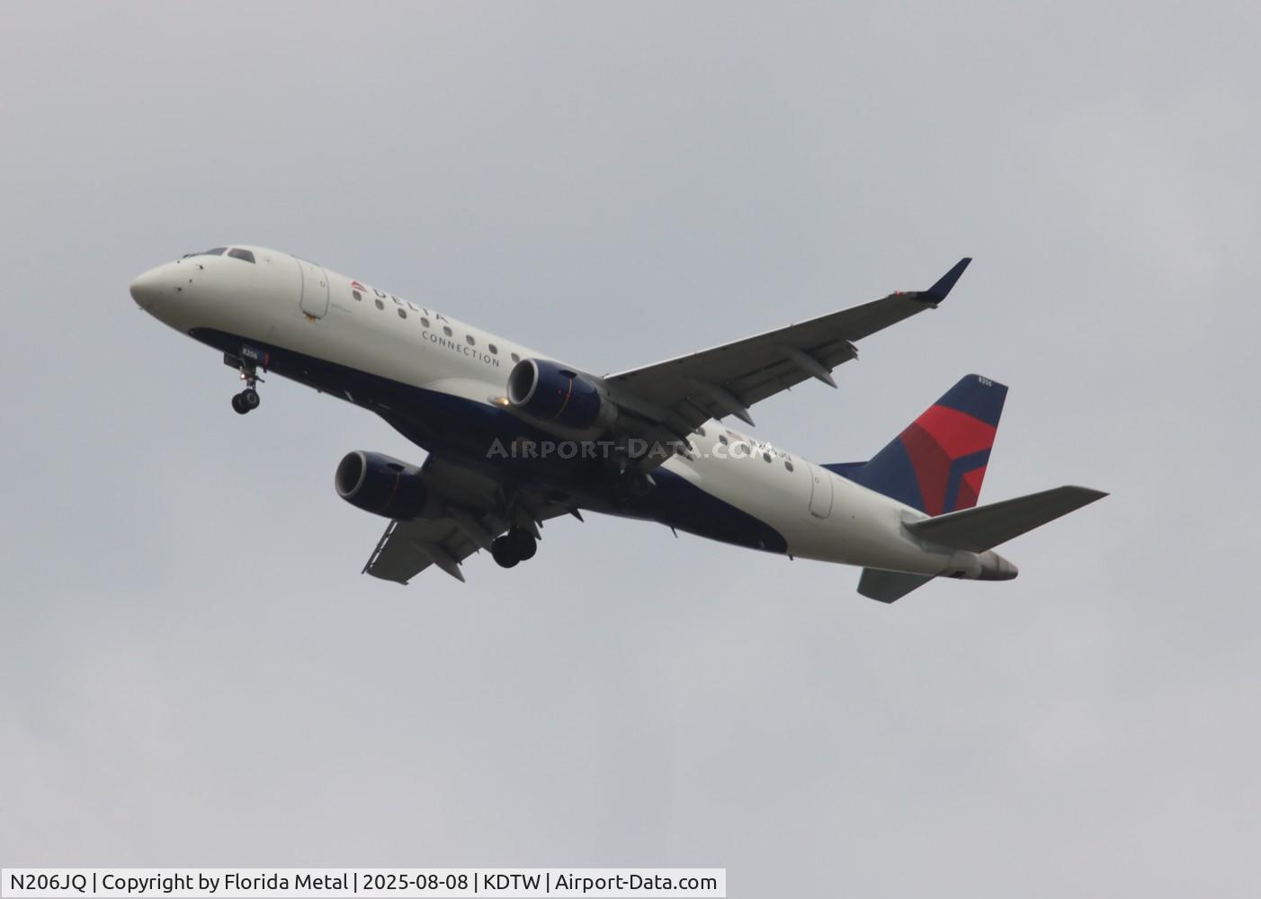 N206JQ, 2008 Embraer 175LR (ERJ-170-200LR) C/N 17000249, RPA/DAL E175 zx cmh-dtw