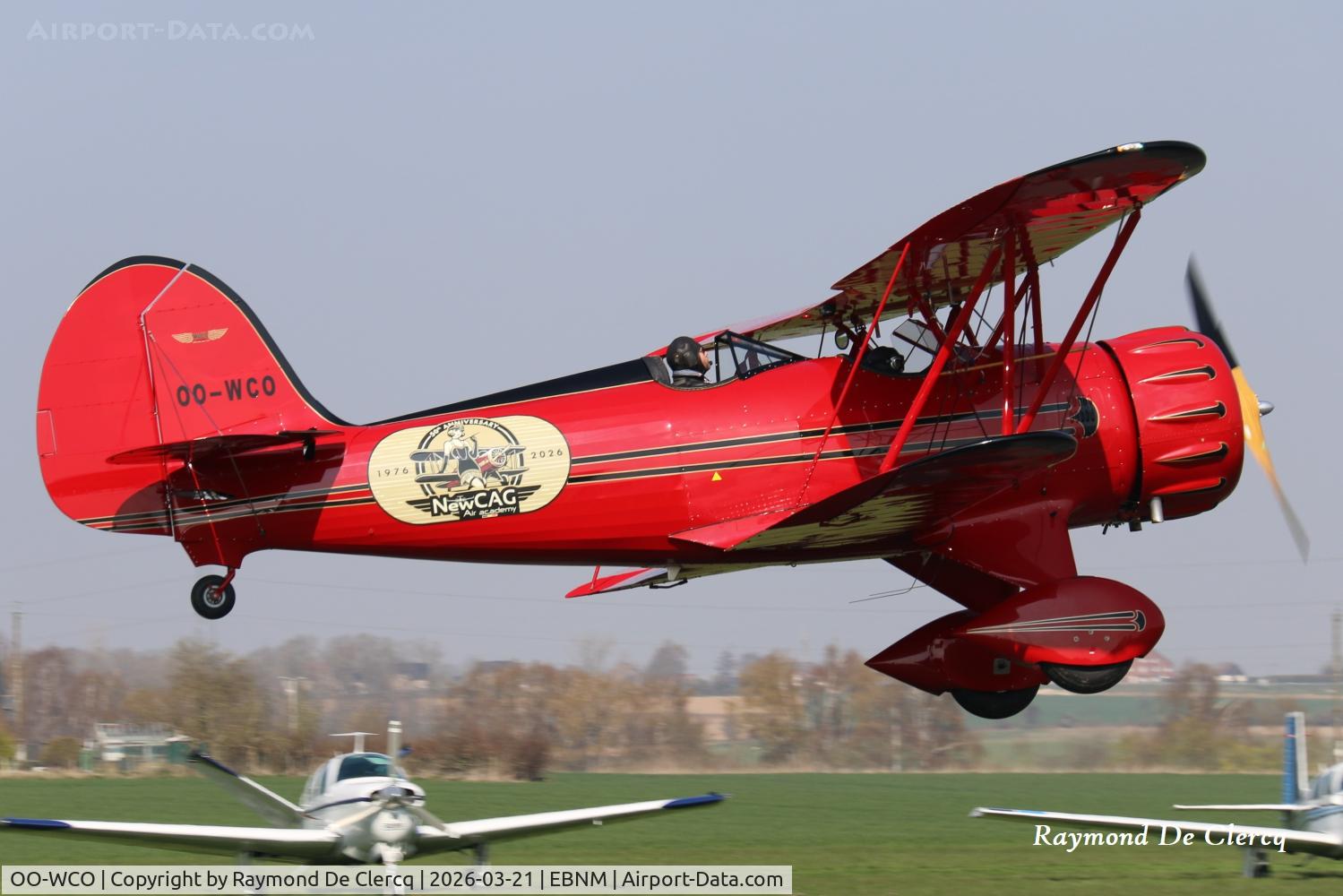 OO-WCO, 2007 Waco YMF-F5C C/N F5C116, Landing at Namur-Suarlée.