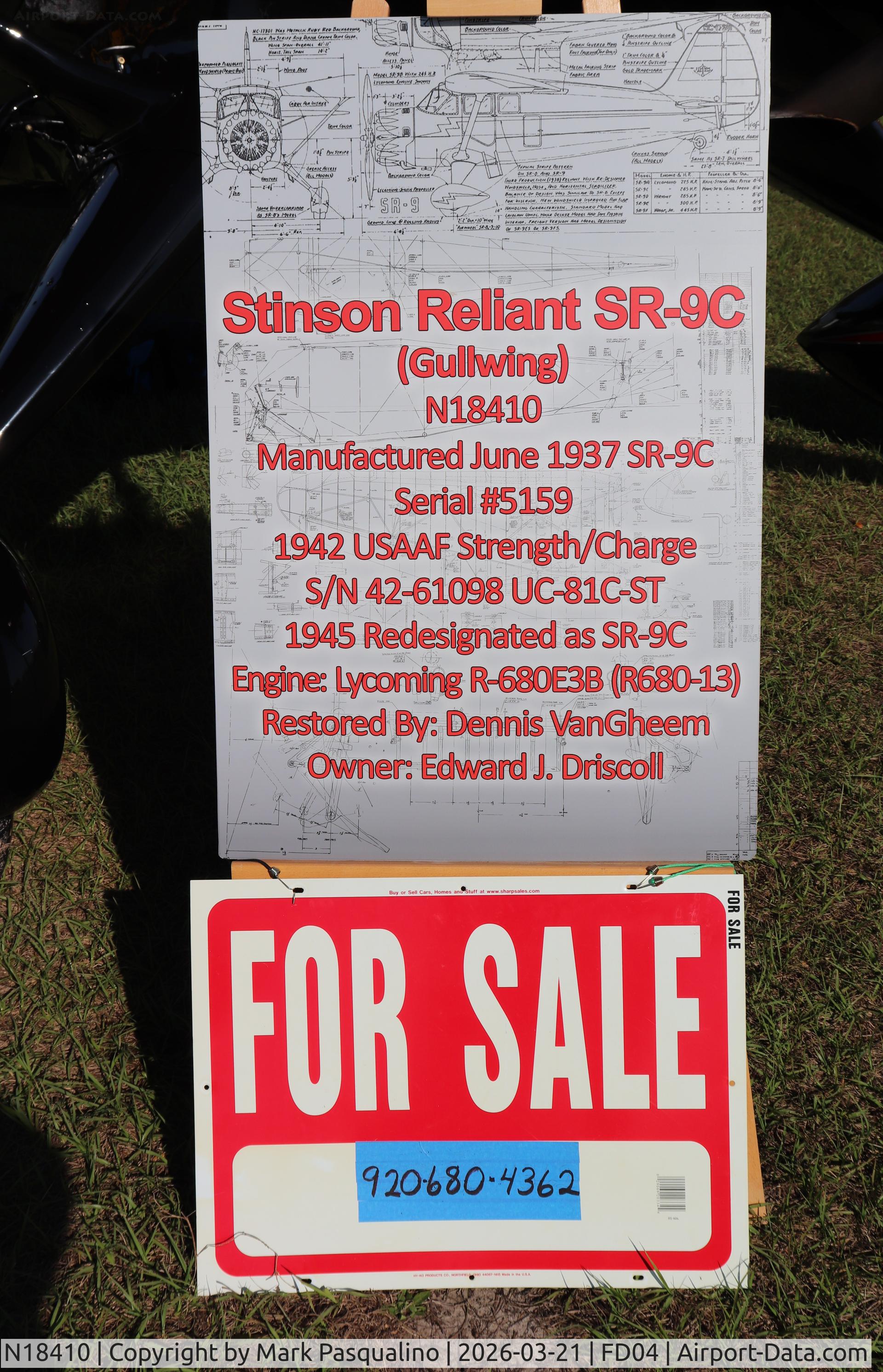 N18410, 1937 Stinson SR-9C Reliant C/N 5159, Stinson SR-9C