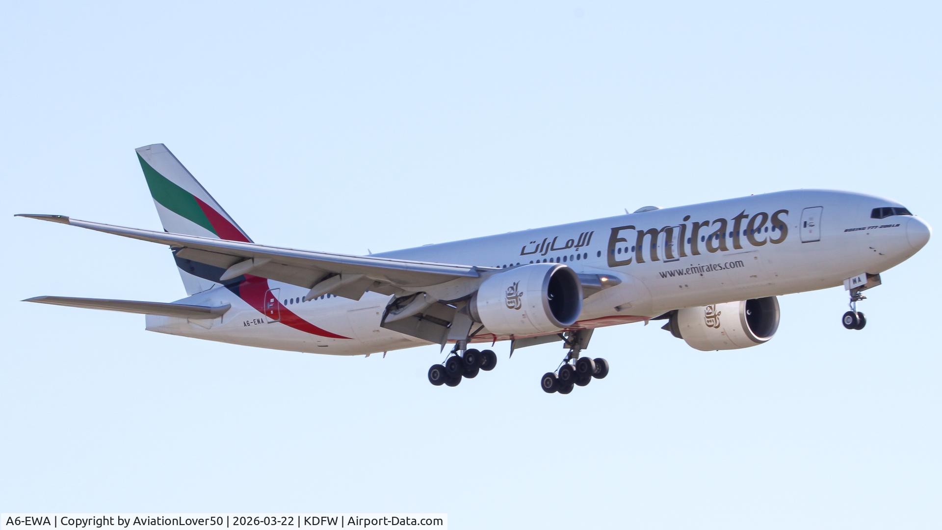 A6-EWA, 2007 Boeing 777-21H/LR C/N 35572, Emirates 777-200LR