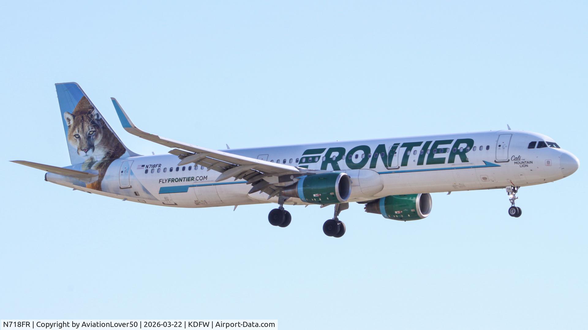N718FR, 2017 Airbus A321-211 C/N 7575, Frontier Cali the Mountain Lion A321