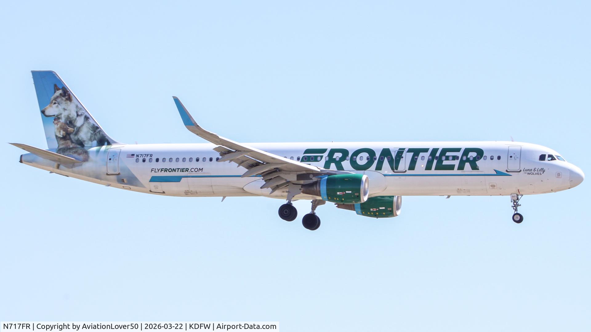 N717FR, 2017 Airbus A321-211 C/N 7536, Frontier Luna and Lilly the Wolves A321