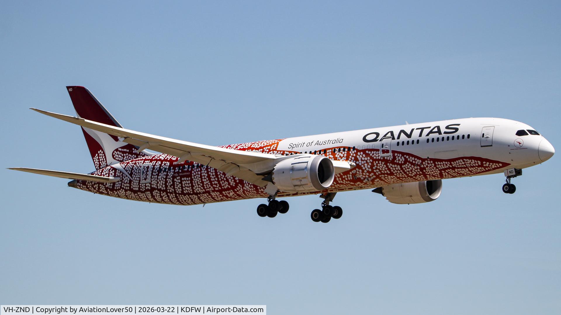 VH-ZND, 2018 Boeing 787-9 Dreamliner C/N 63390, Qantas Yam Dreaming 789