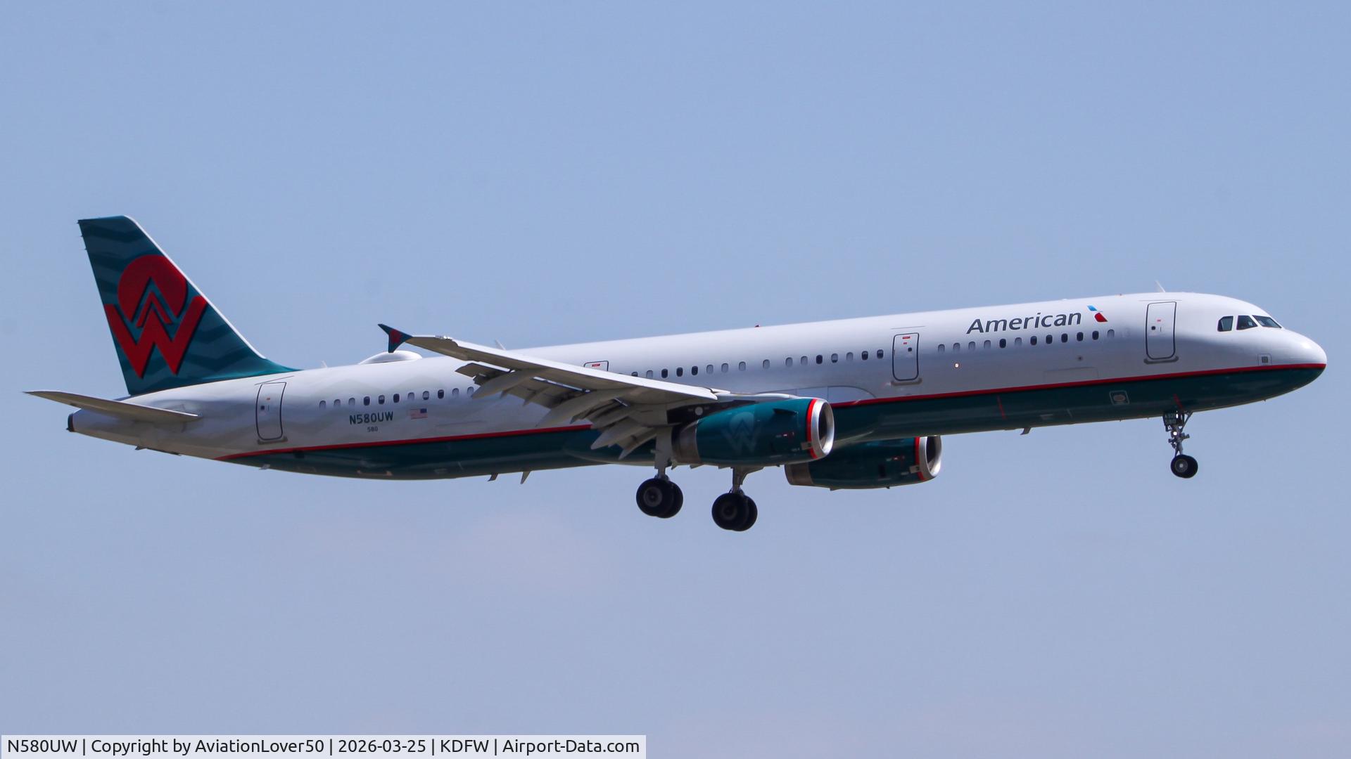 N580UW, 2014 Airbus A321-231 C/N 6133, American America West retro A321