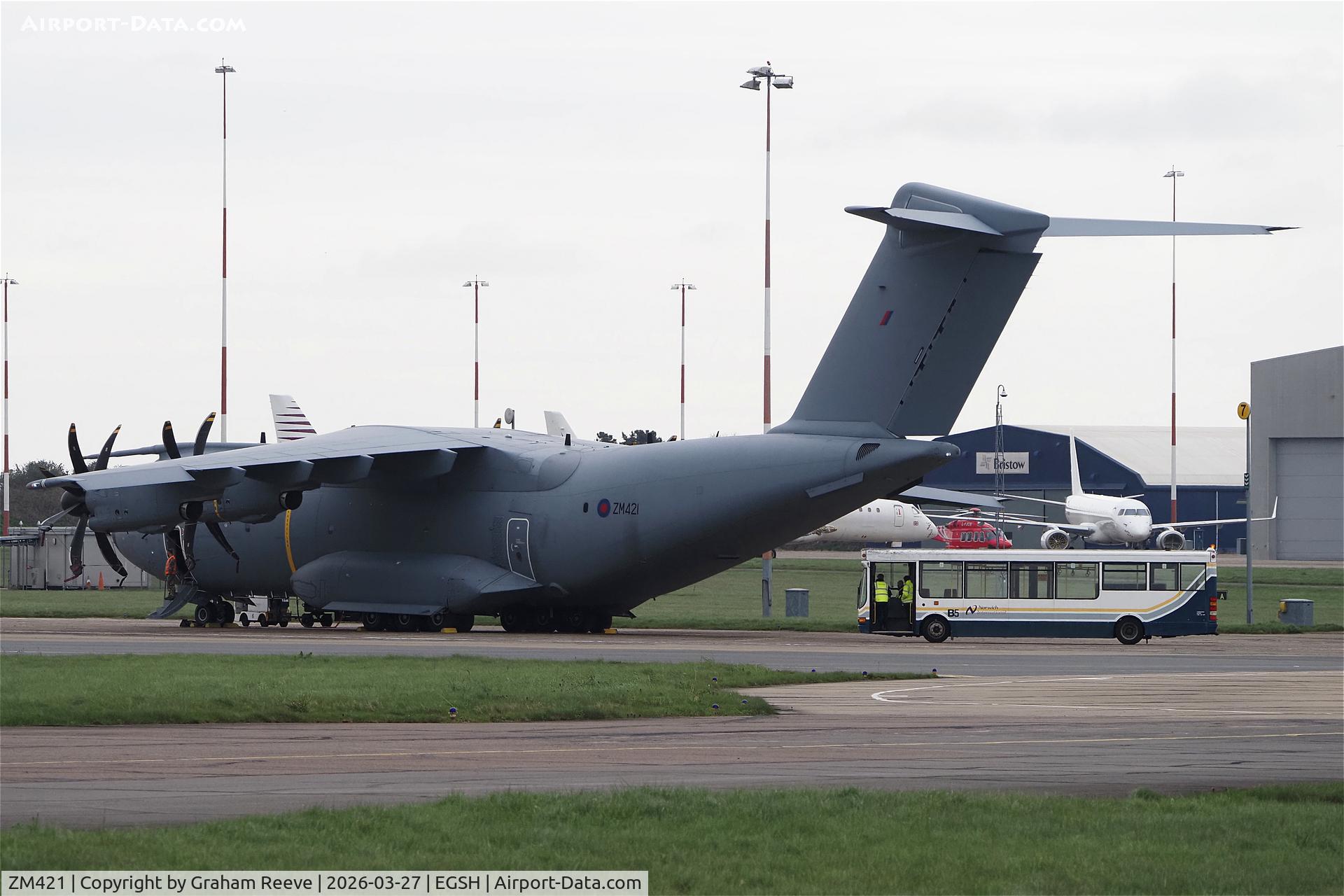 ZM421, Airbus A400M Atlas C.1 C/N 129, Parked at Norwich.