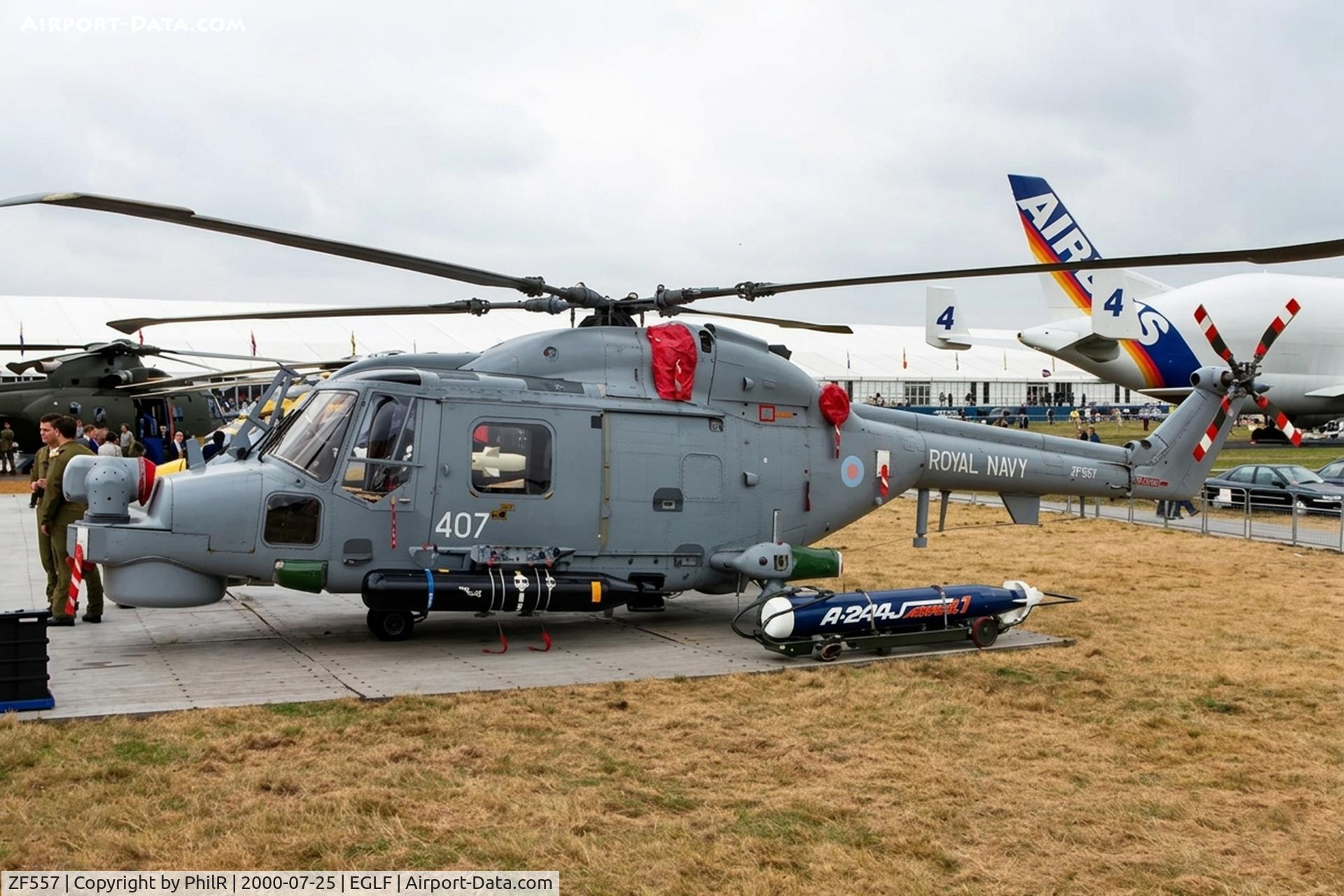 ZF557, 1987 Westland Lynx HMA.8 C/N 334, ZF557 1987 Westland Lynx HMA8SRU RN Farnborough Air Show
